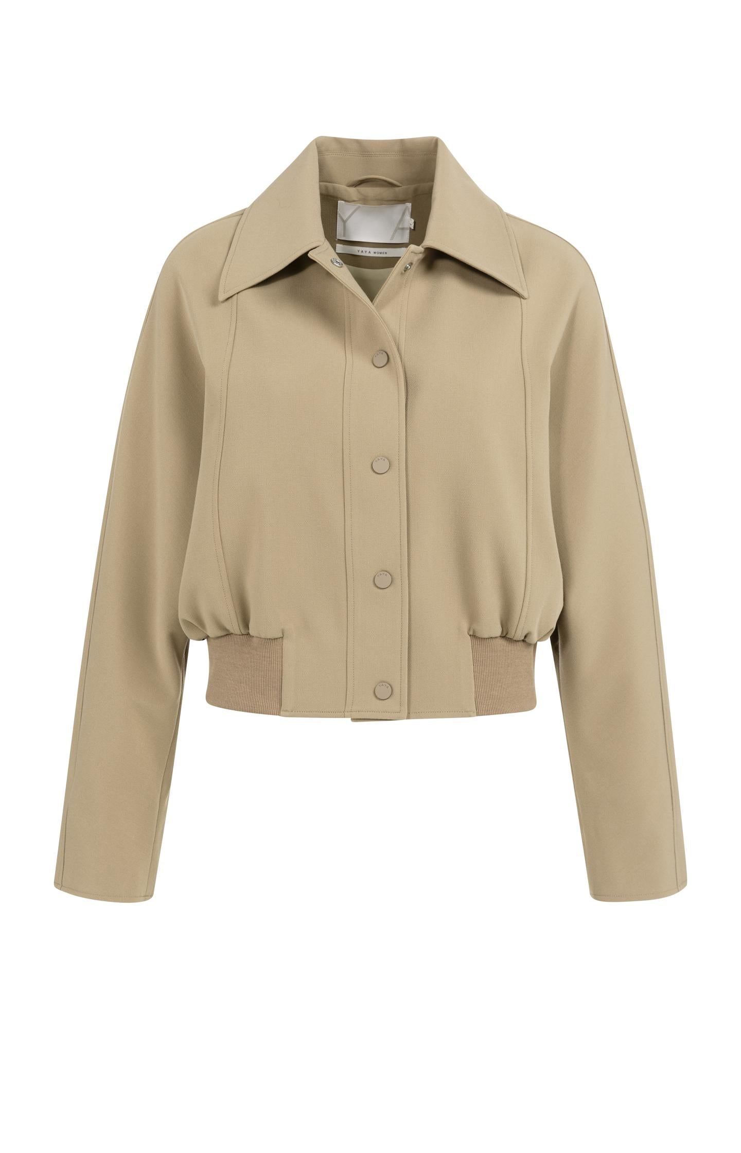 Short oversized jacket with ribbed hem