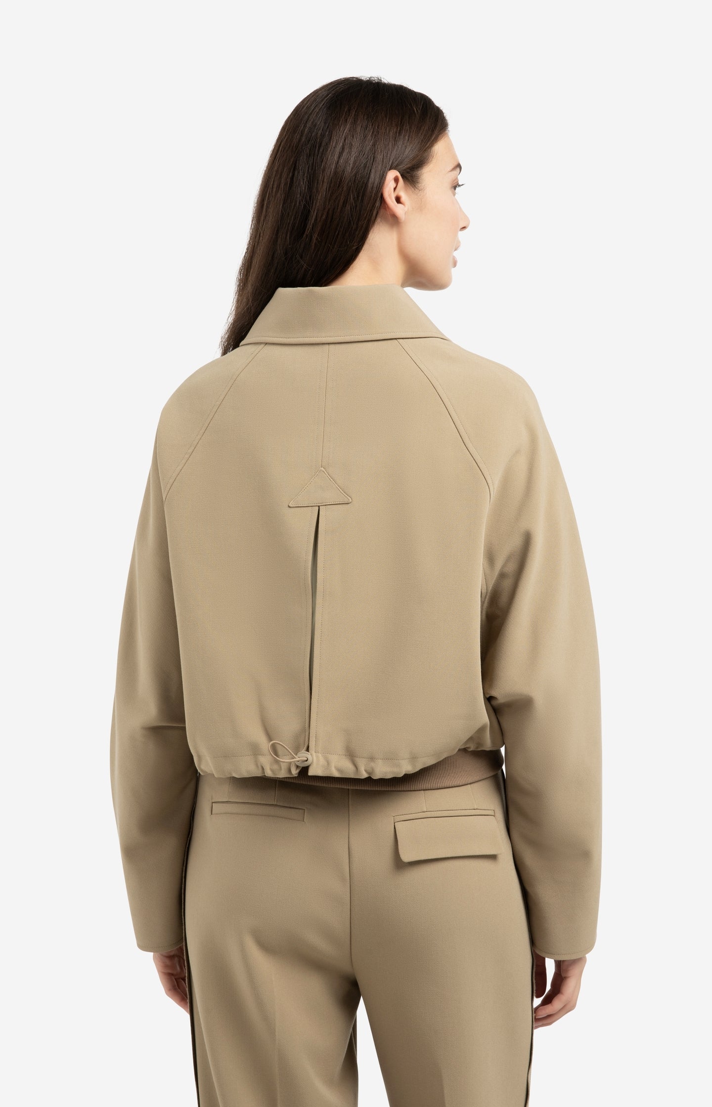 Short oversized jacket with ribbed hem