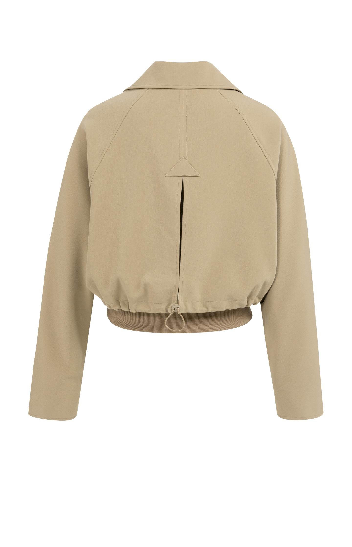 Short oversized jacket with ribbed hem