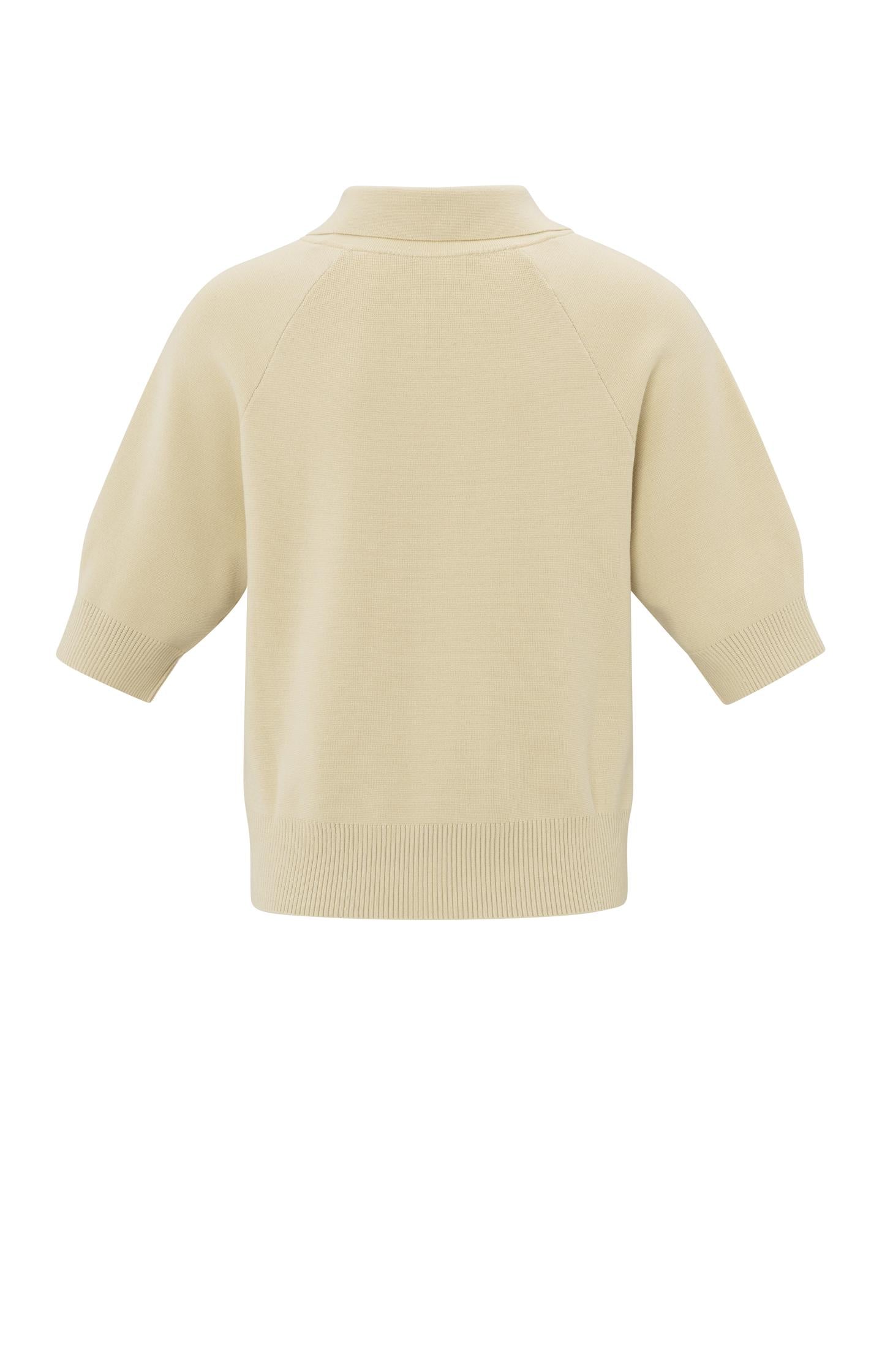 Short sleeve cardigan with zipper