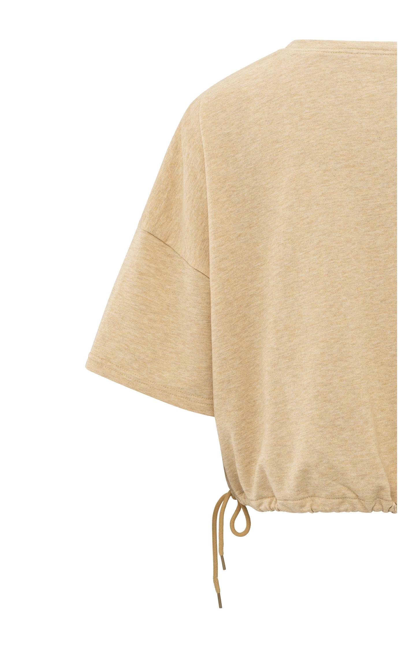 Short sleeve sweatshirt with drawstrings