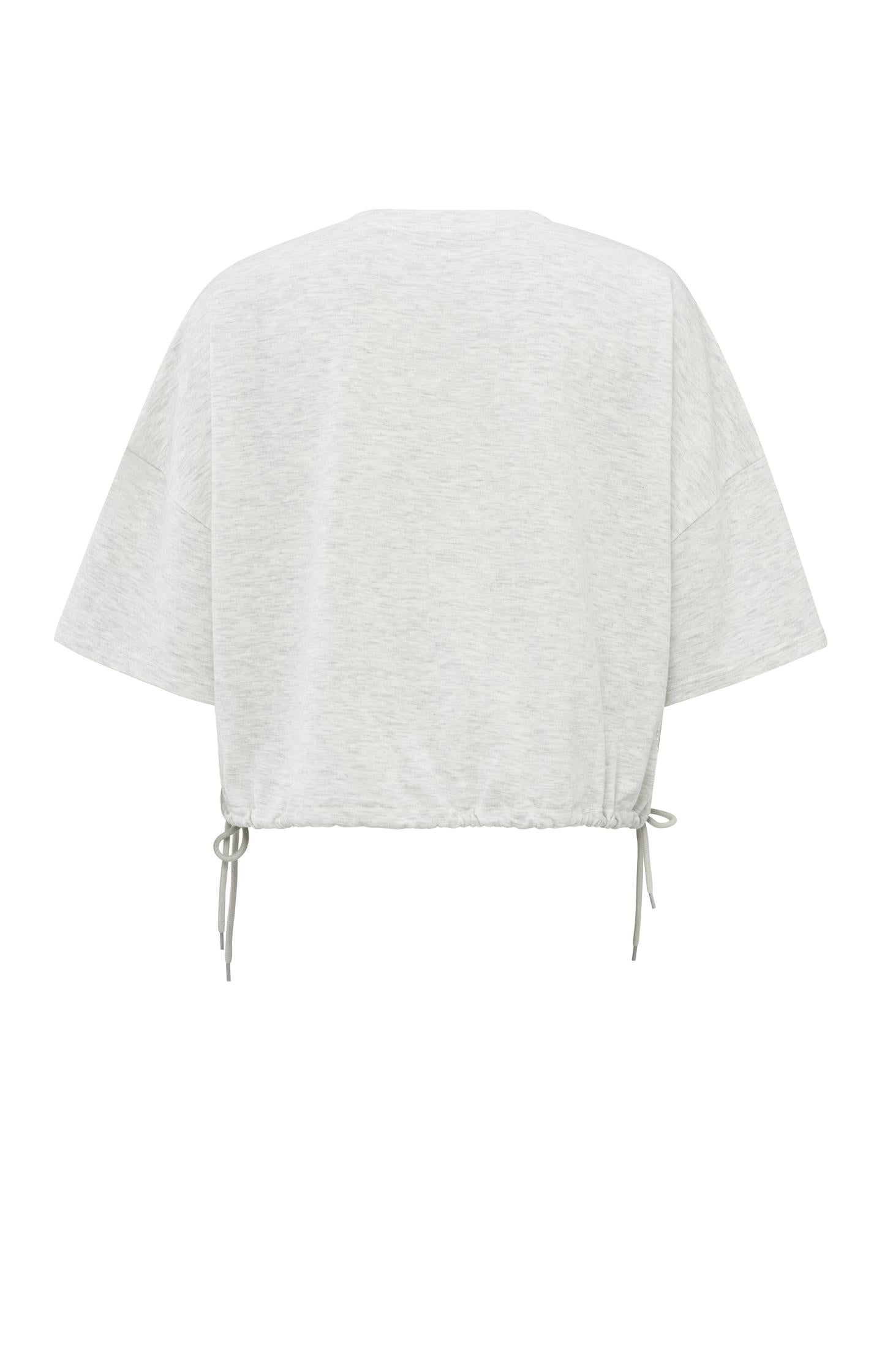 Short sleeve sweatshirt with drawstrings