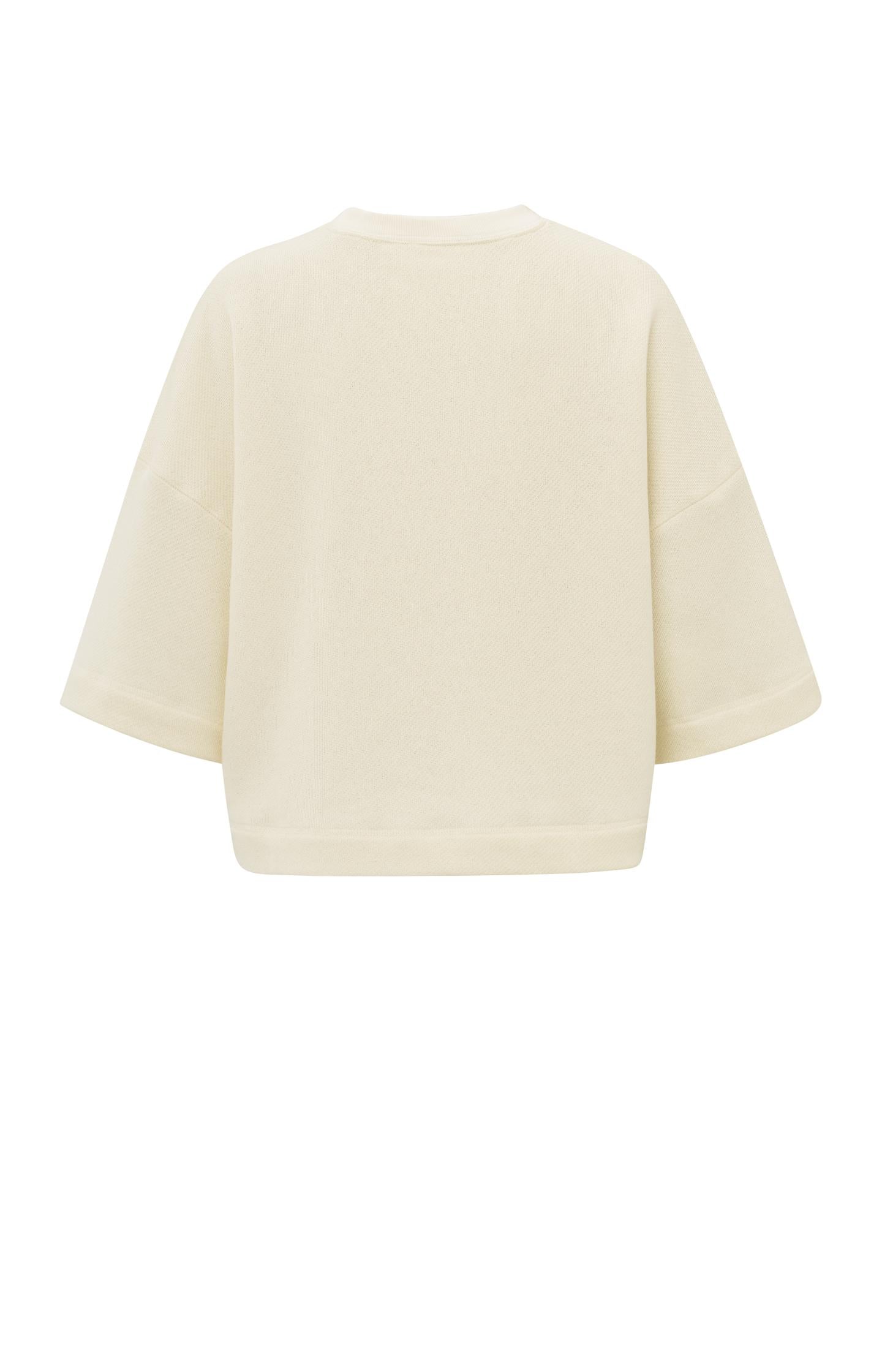 Short-sleeve sweatshirt with relaxed fit
