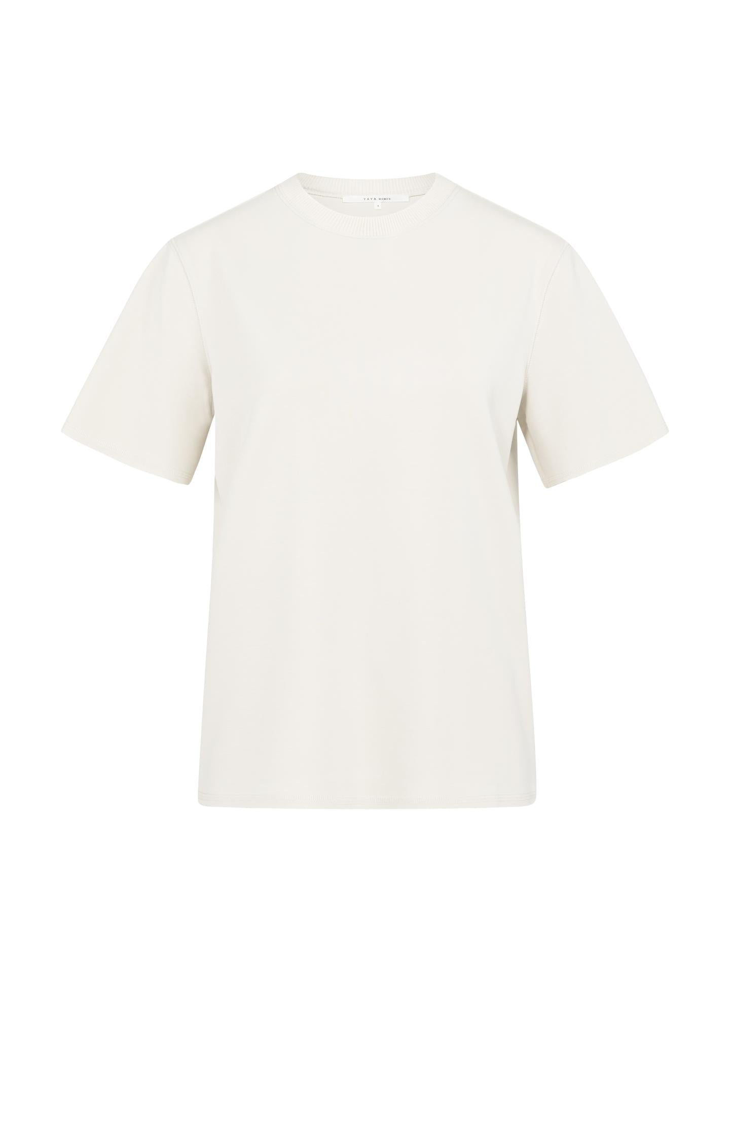 Short sleeve sweatshirt with ribbed knit neckline - Type: product