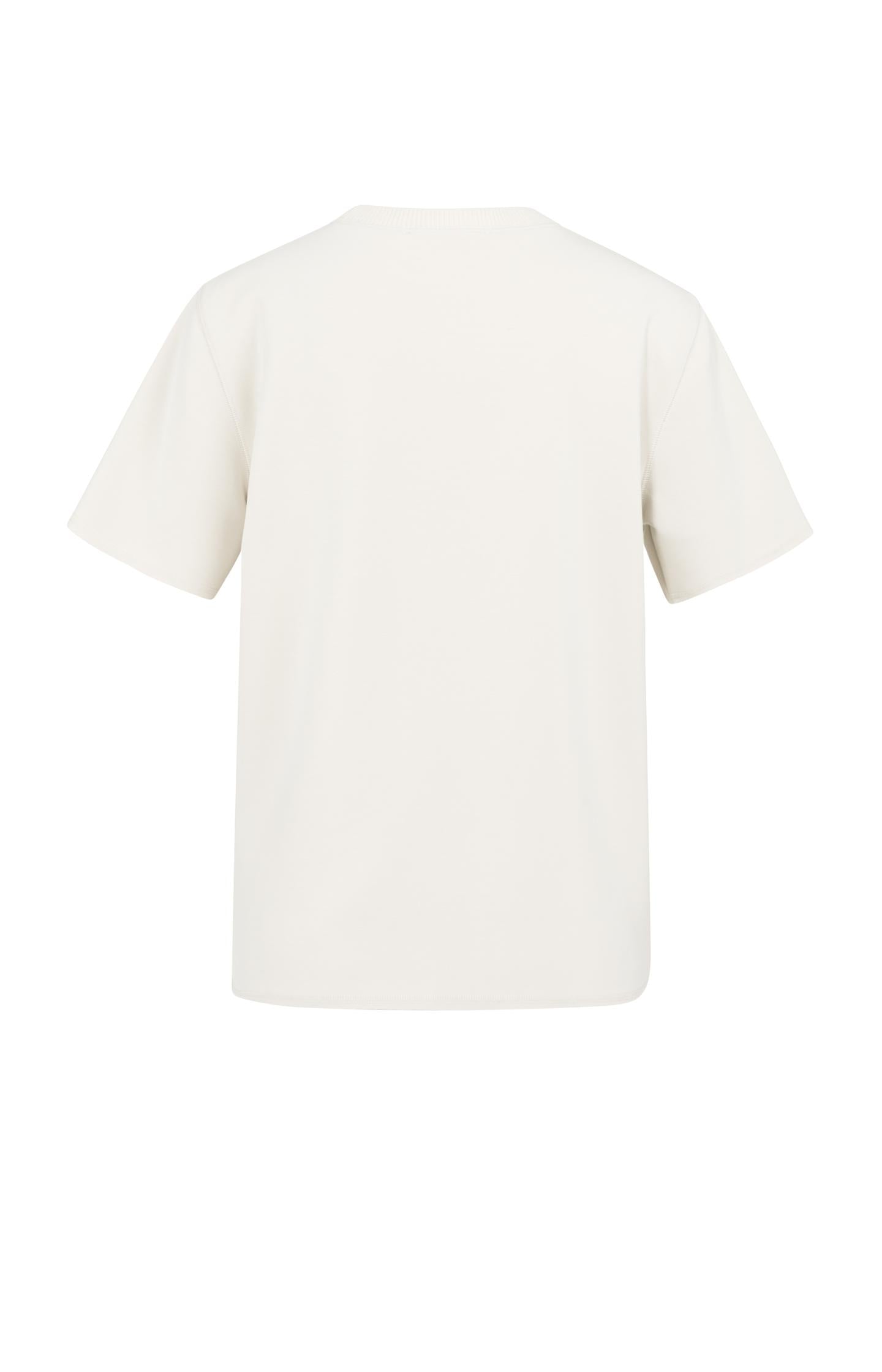 Short sleeve sweatshirt with ribbed knit neckline - Type: lookbook