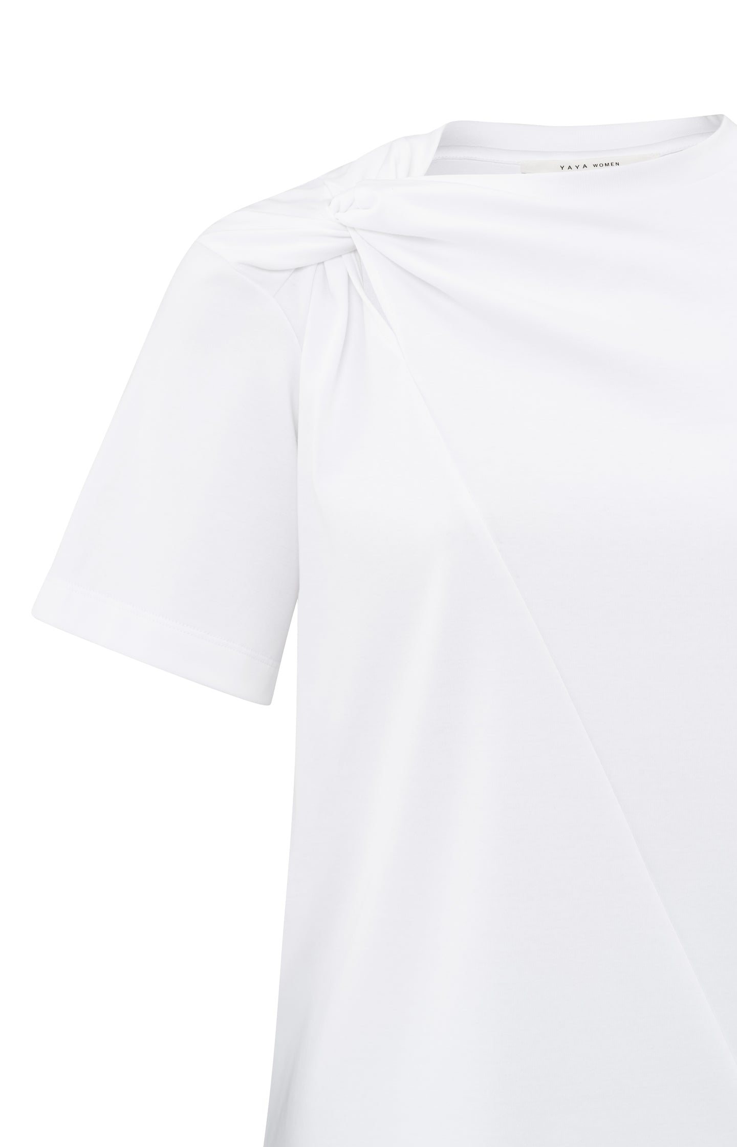 Short sleeve top with knotted neckline