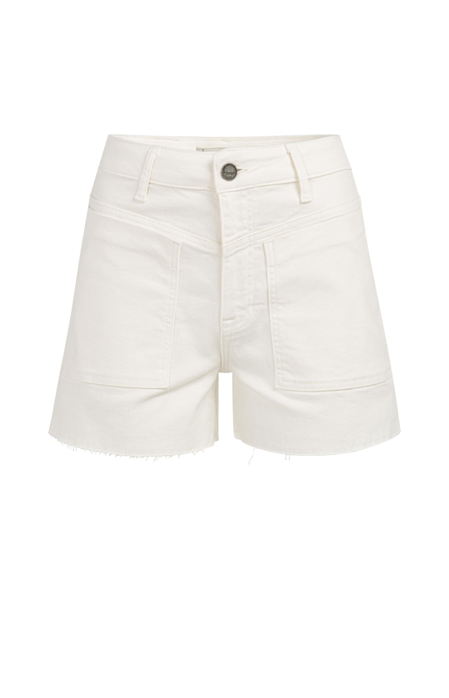 Shorts with pocket details and frayed hem - Type: product