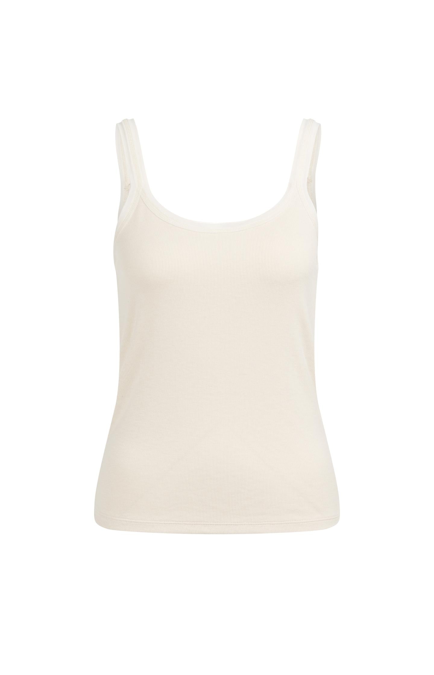 Ribbed singlet with mesh detail