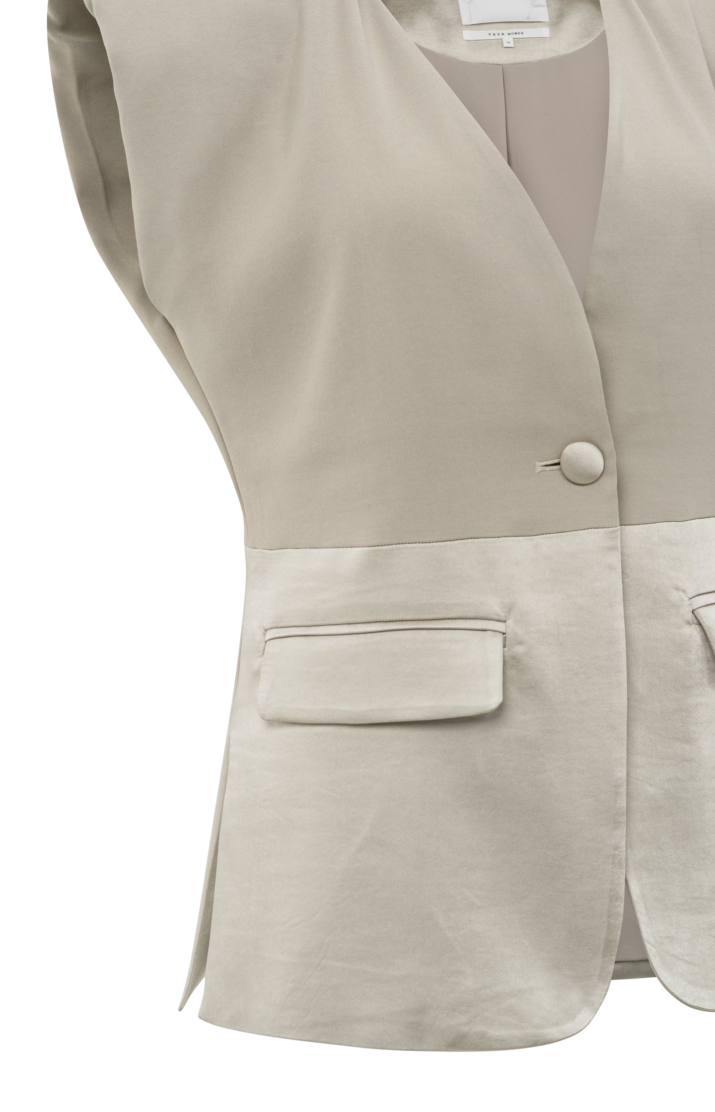 Sleeveless blazer with satin details