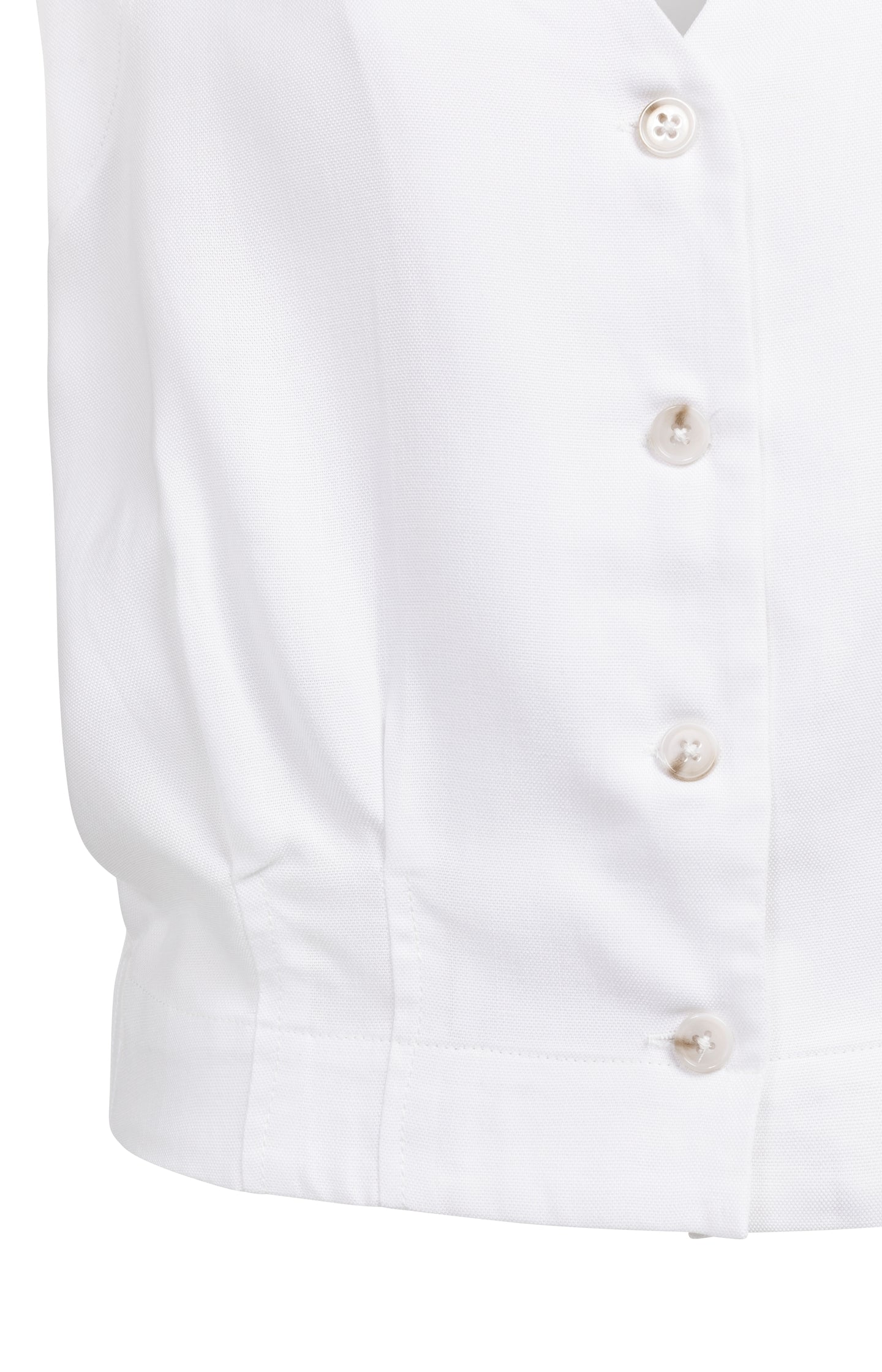 Sleeveless blouse with pleat details and elastic hem