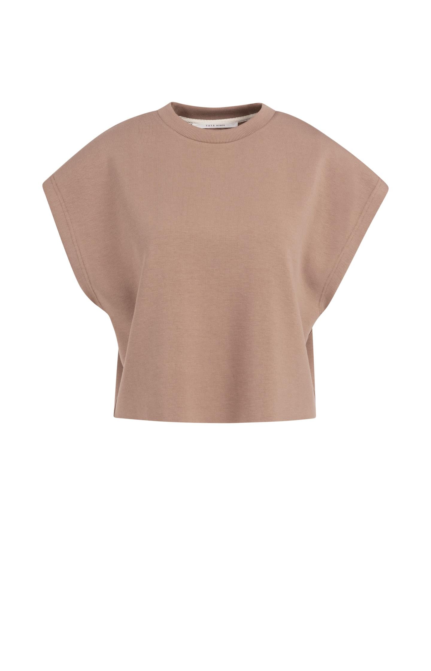 Sleeveless boxy sweatshirt with ribbed details - Type: product