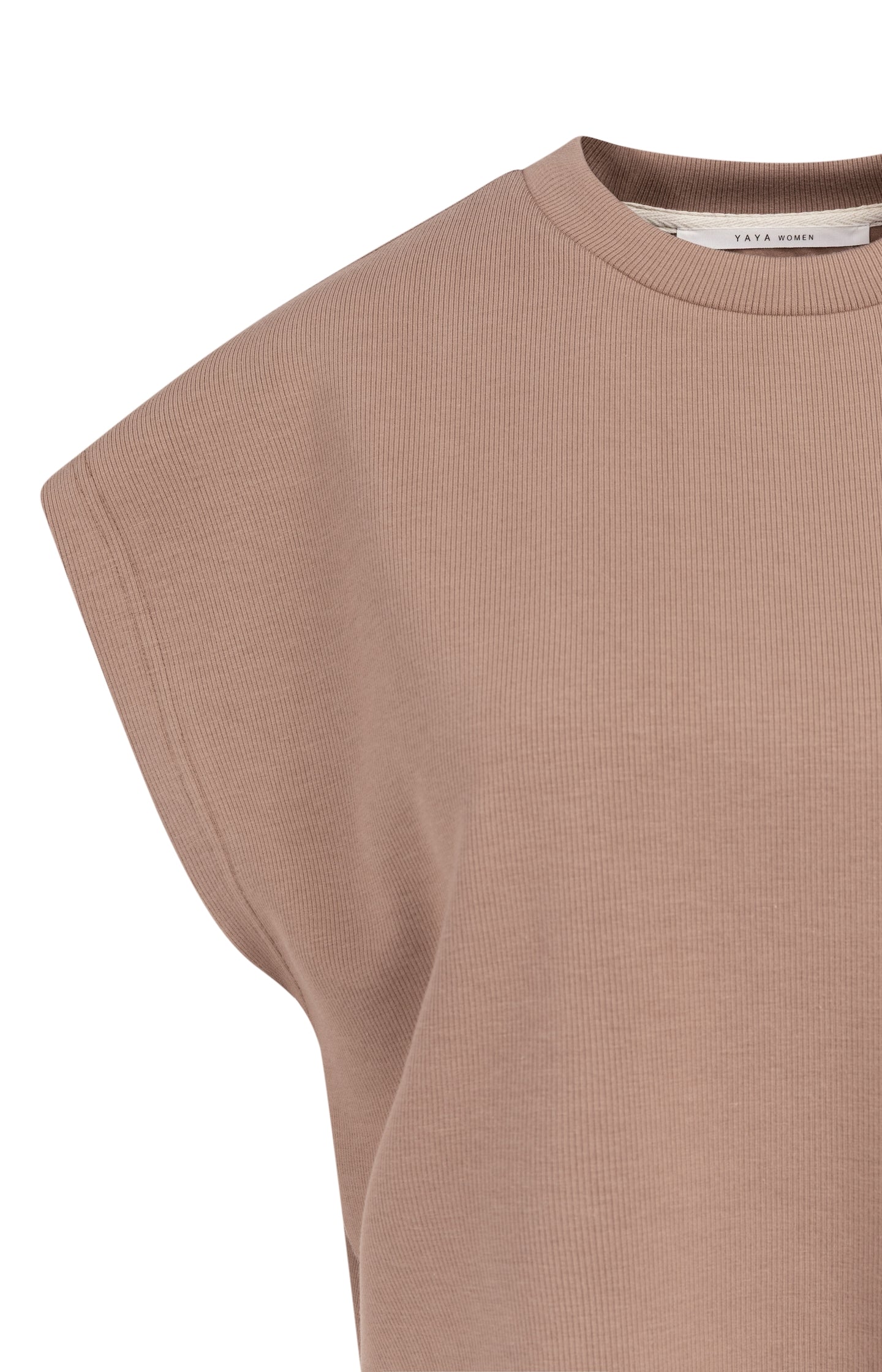 Sleeveless boxy sweatshirt with ribbed details