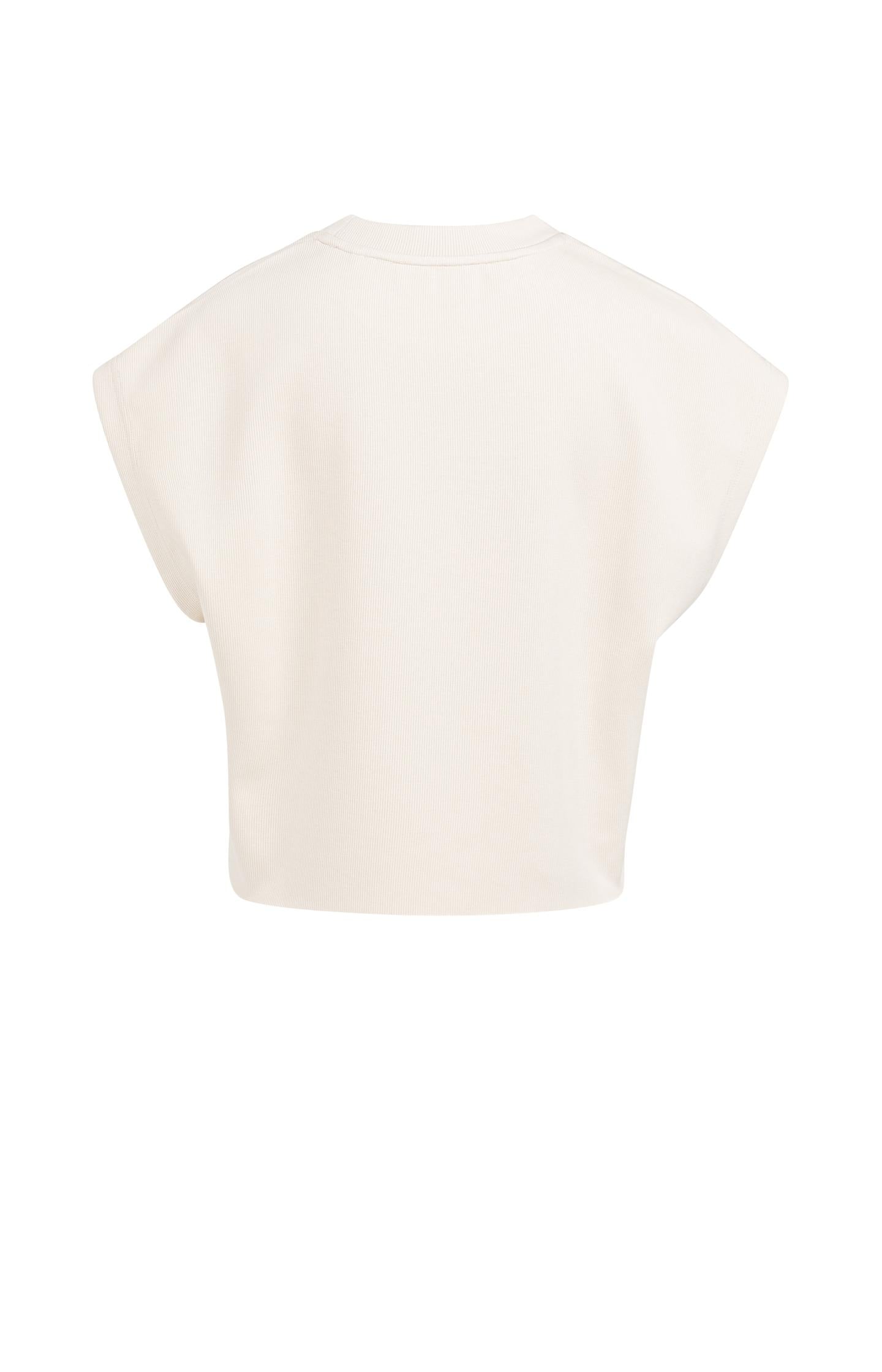 Sleeveless boxy sweatshirt with ribbed details