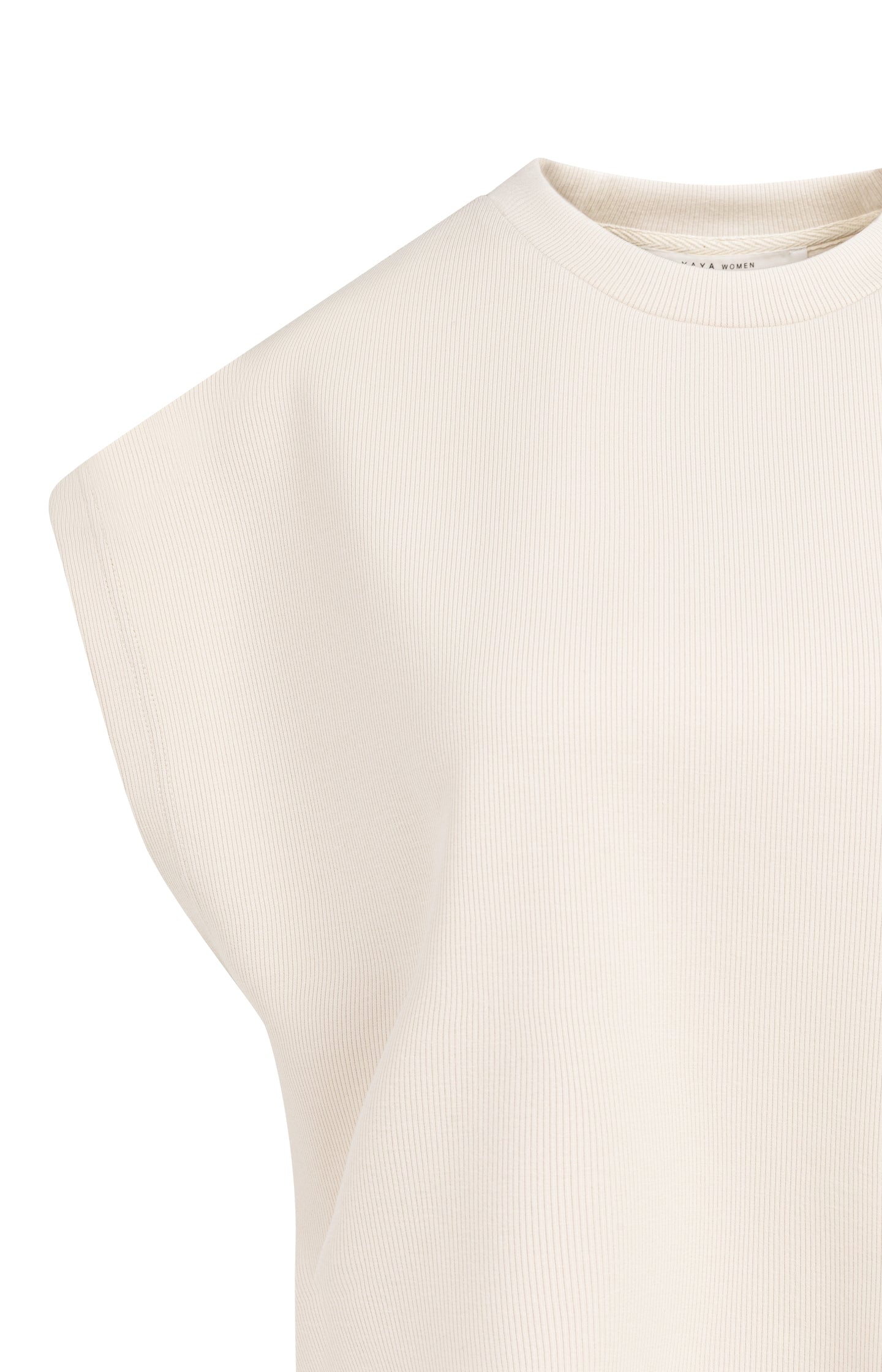 Sleeveless boxy sweatshirt with ribbed details
