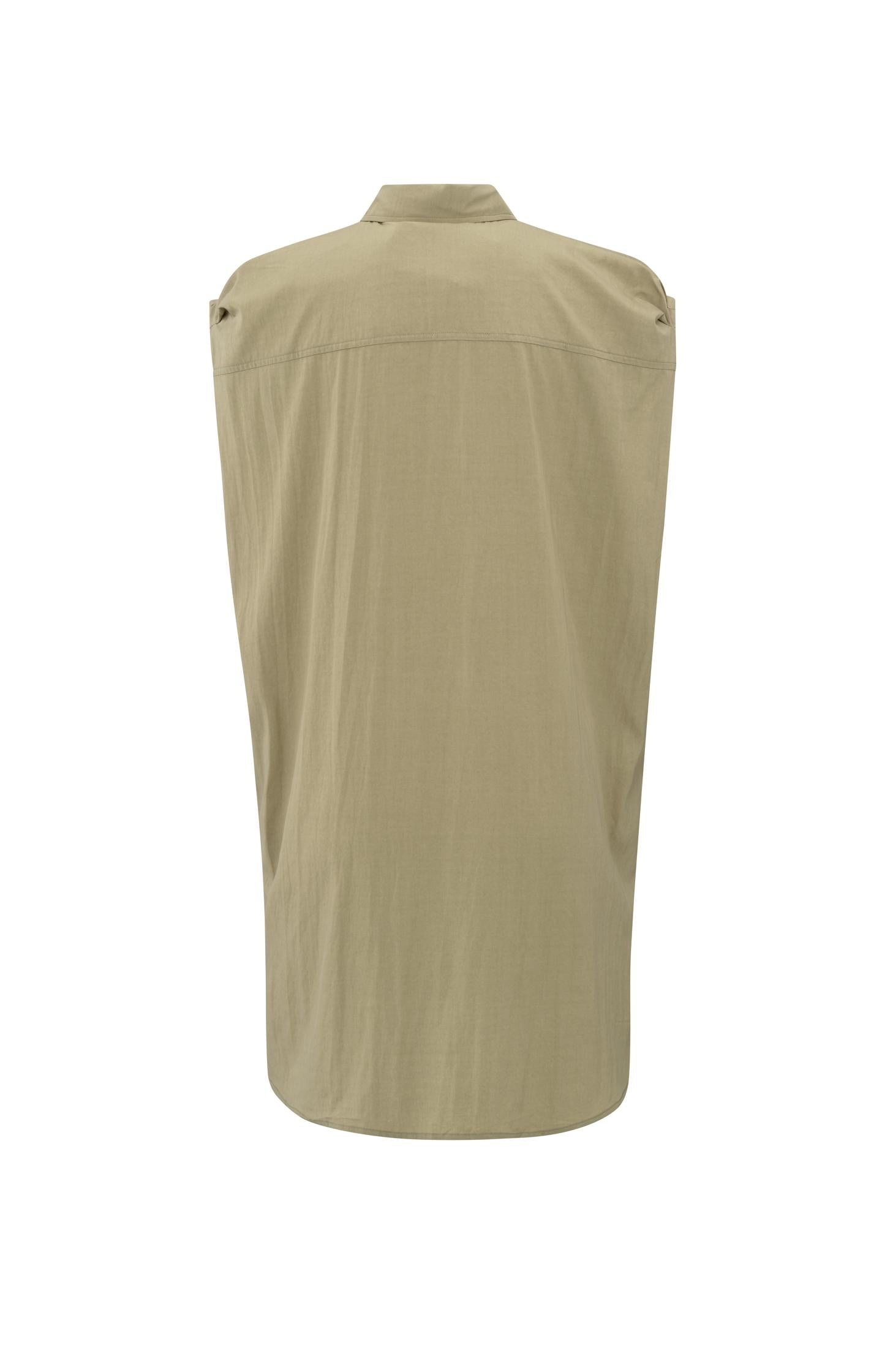 Sleeveless dress with decorative seams