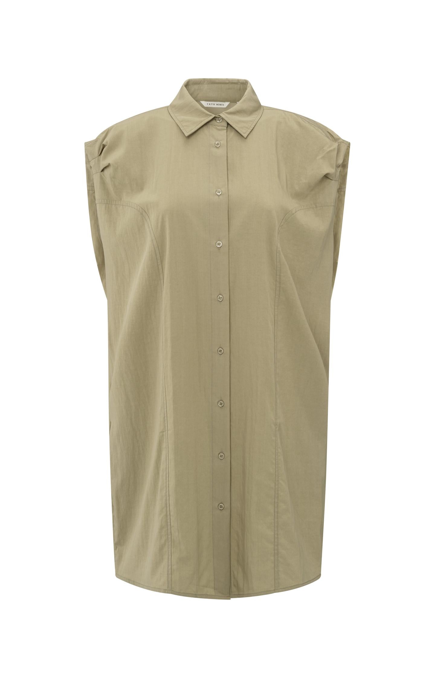 Sleeveless dress with decorative seams - Type: product