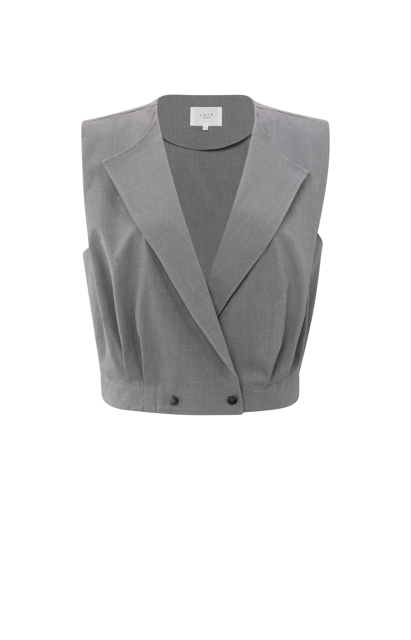 Sleeveless jacket with lapels and elastic waist - Type: product