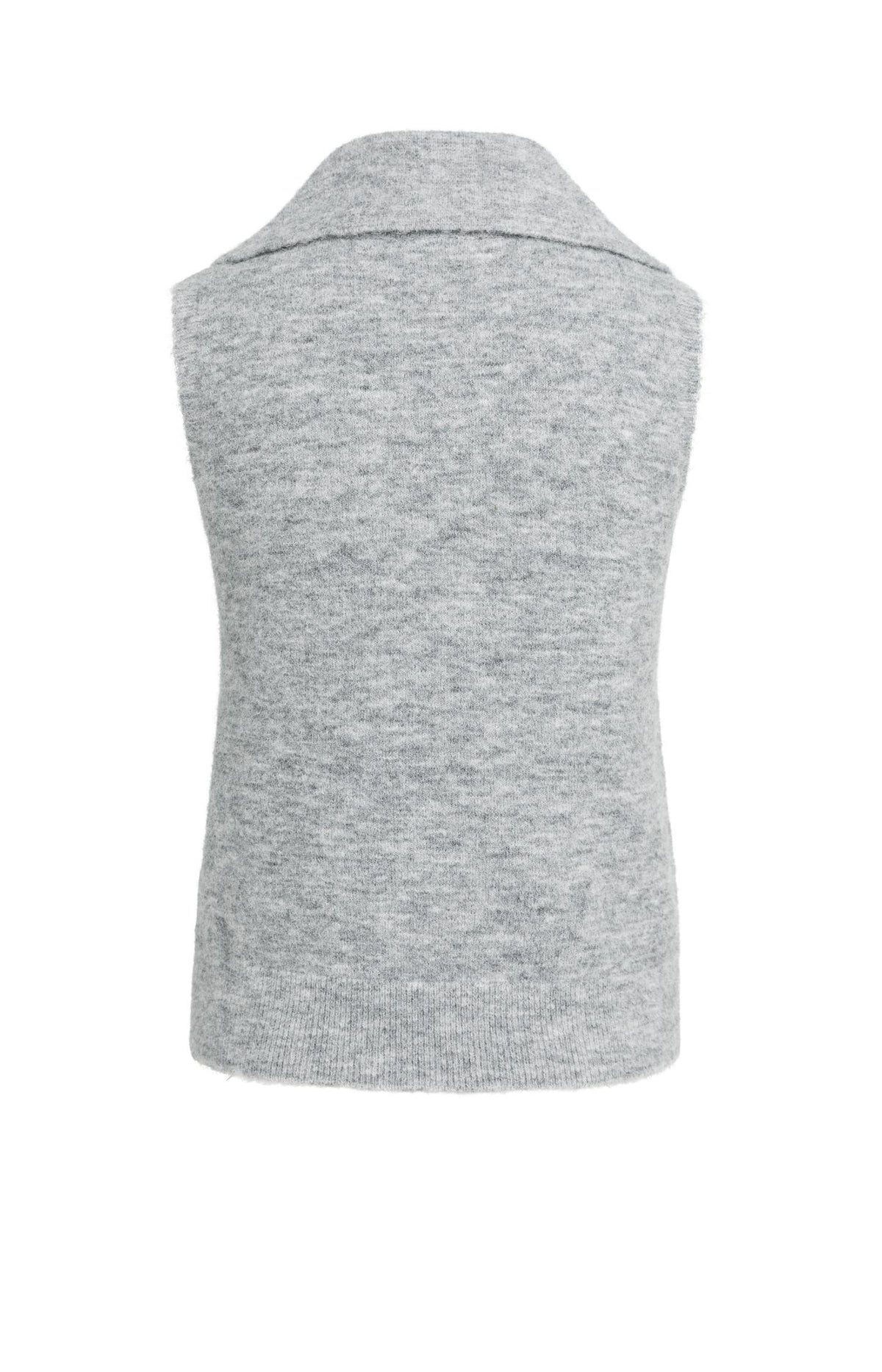 Sleeveless knitted top with collar - Type: lookbook