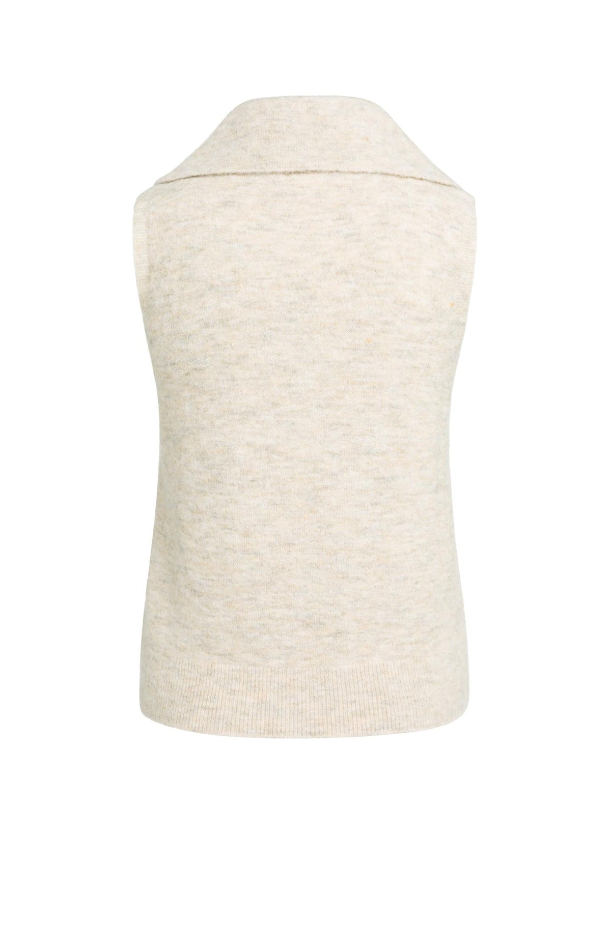 Sleeveless knitted top with collar
