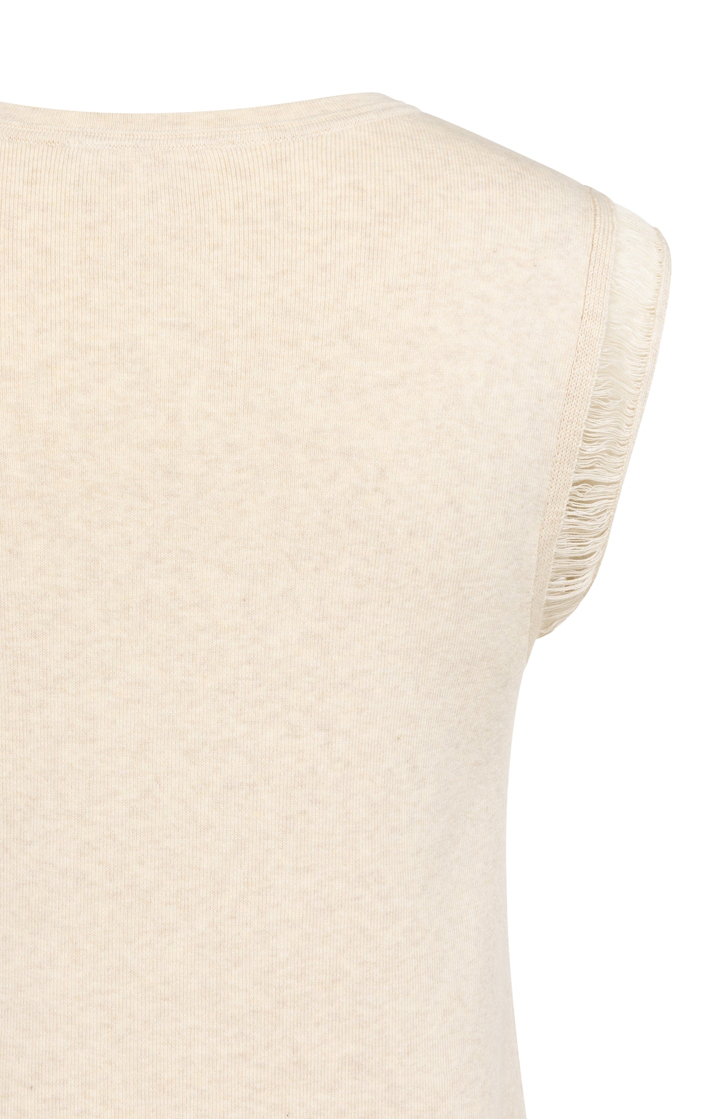 Sleeveless knitted top with playful sleeve edge - Type: lookbook