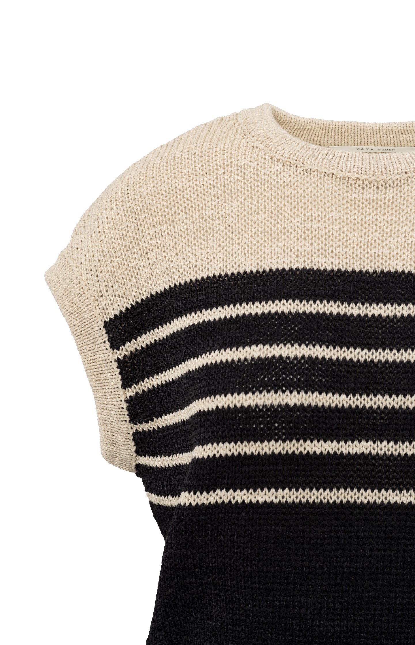 Sleeveless knitted top with stripes