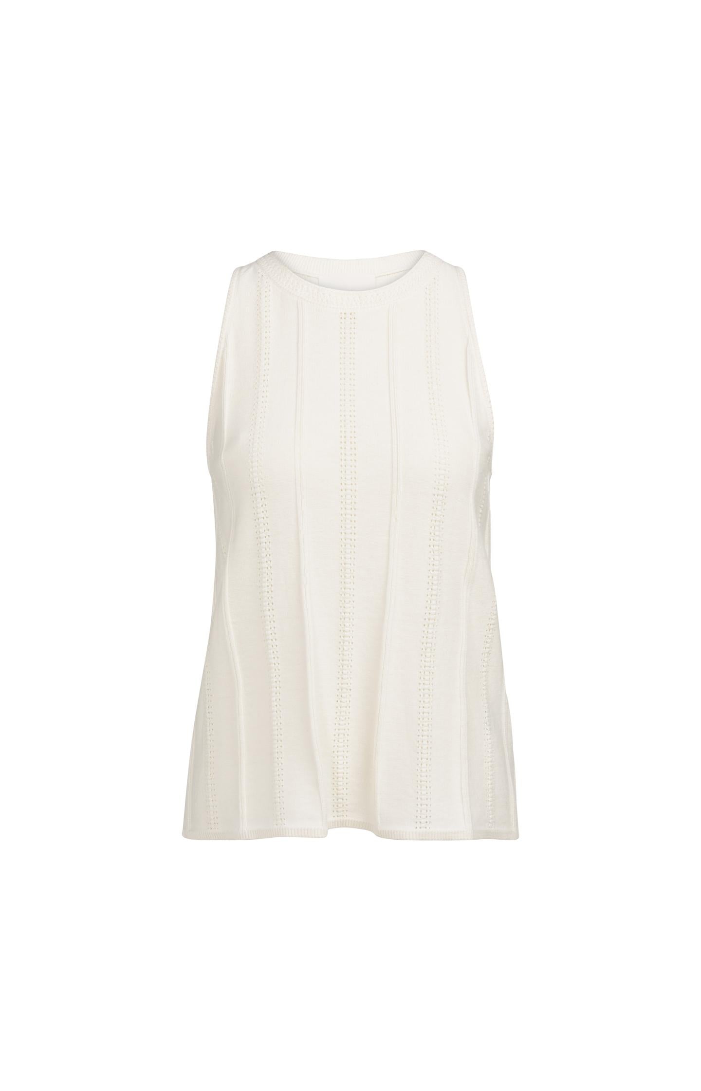 Sleeveless knitted top with textured pattern - Type: lookbook