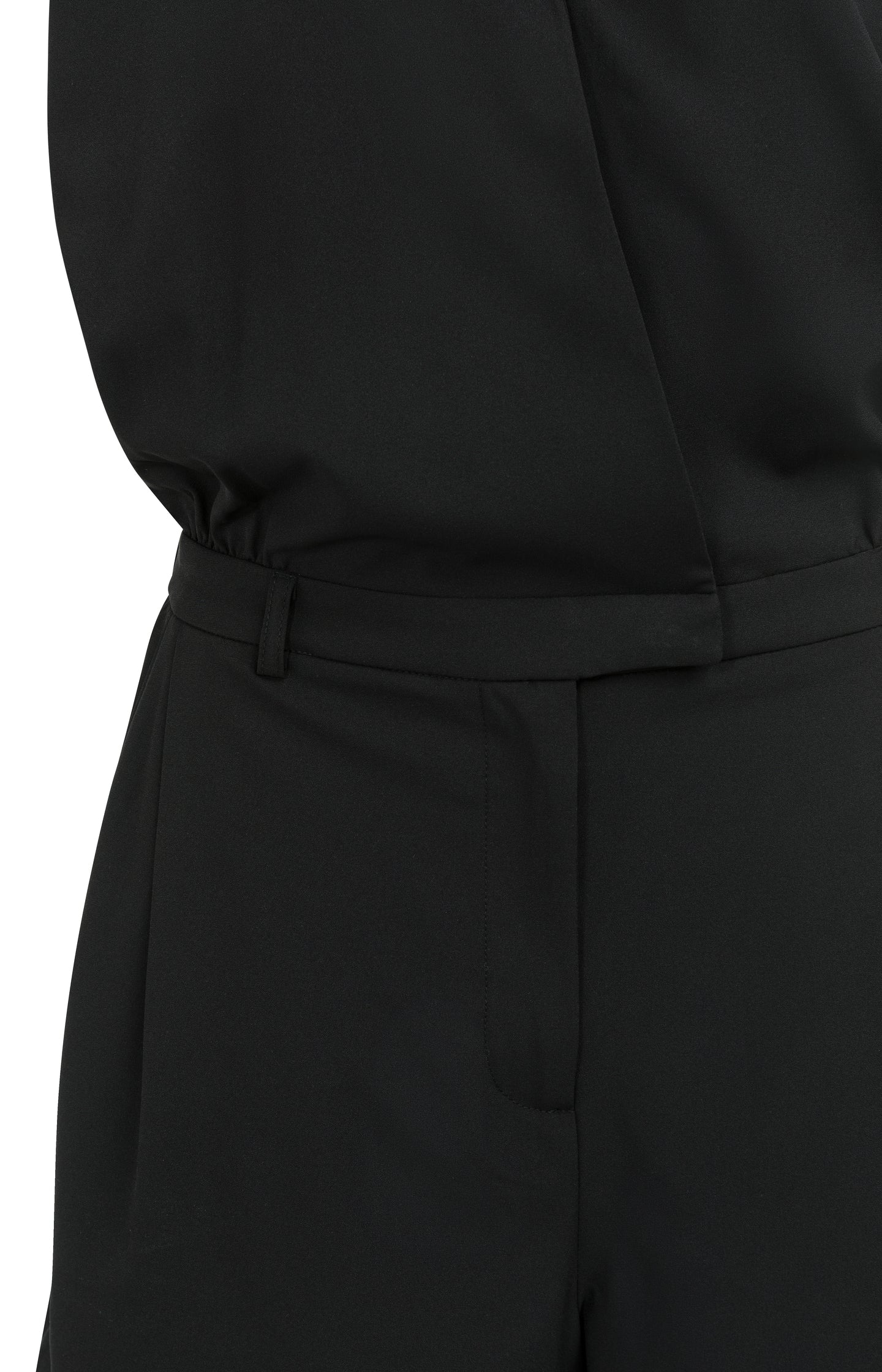 Sleeveless playsuit with wrap effect