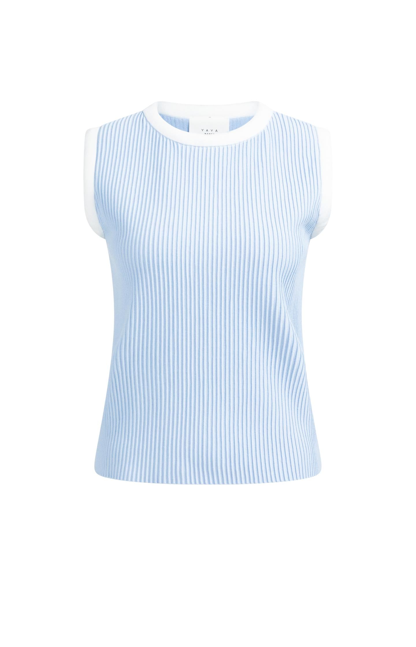 Sleeveless ribbed sweater with crew neckline - Type: product