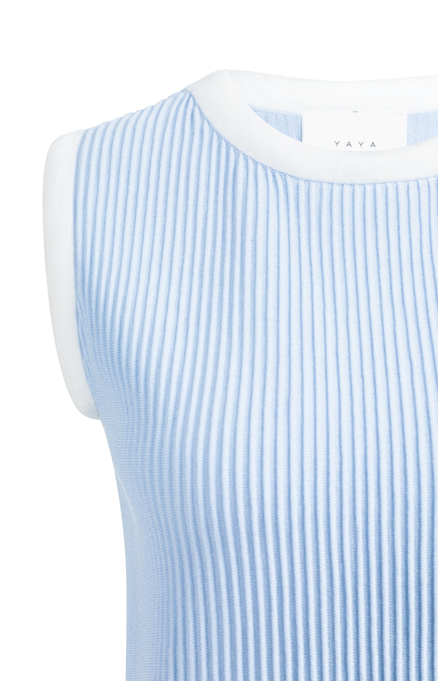 Sleeveless ribbed sweater with crew neckline