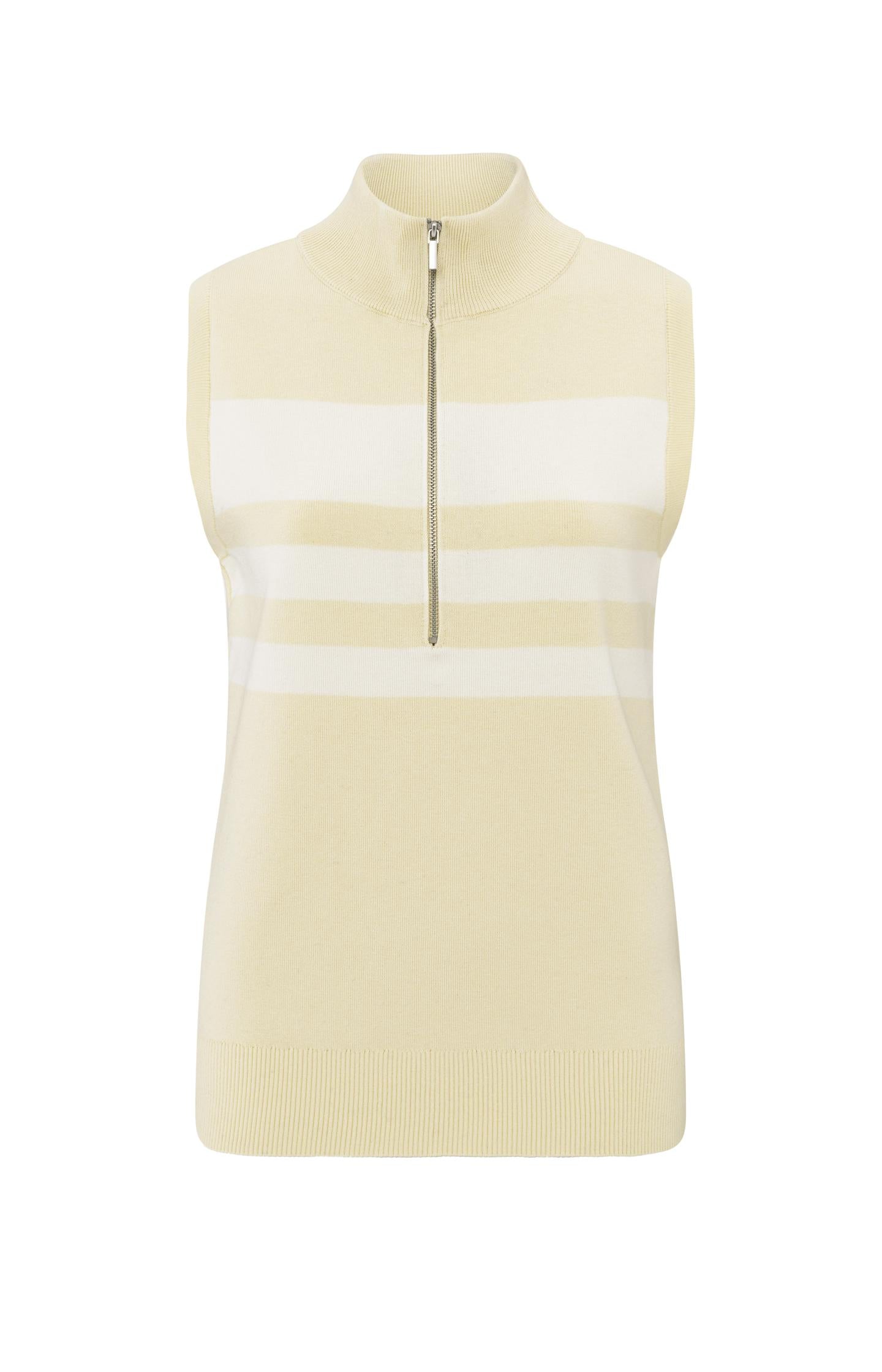 Sleeveless sweater with block stripes and half-zip - Type: product