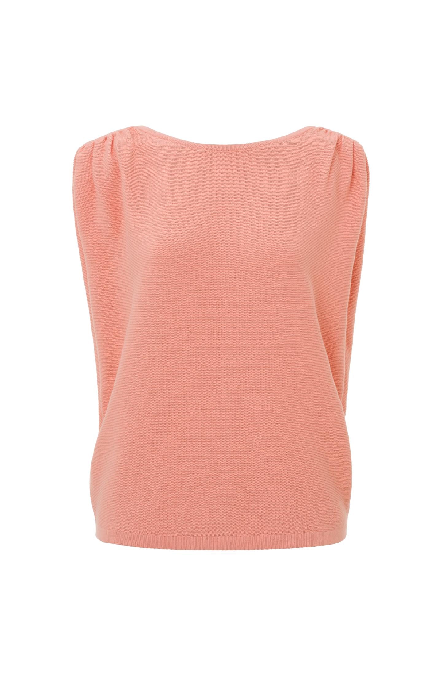 Sleeveless sweater with boat neck and button on back - Type: product