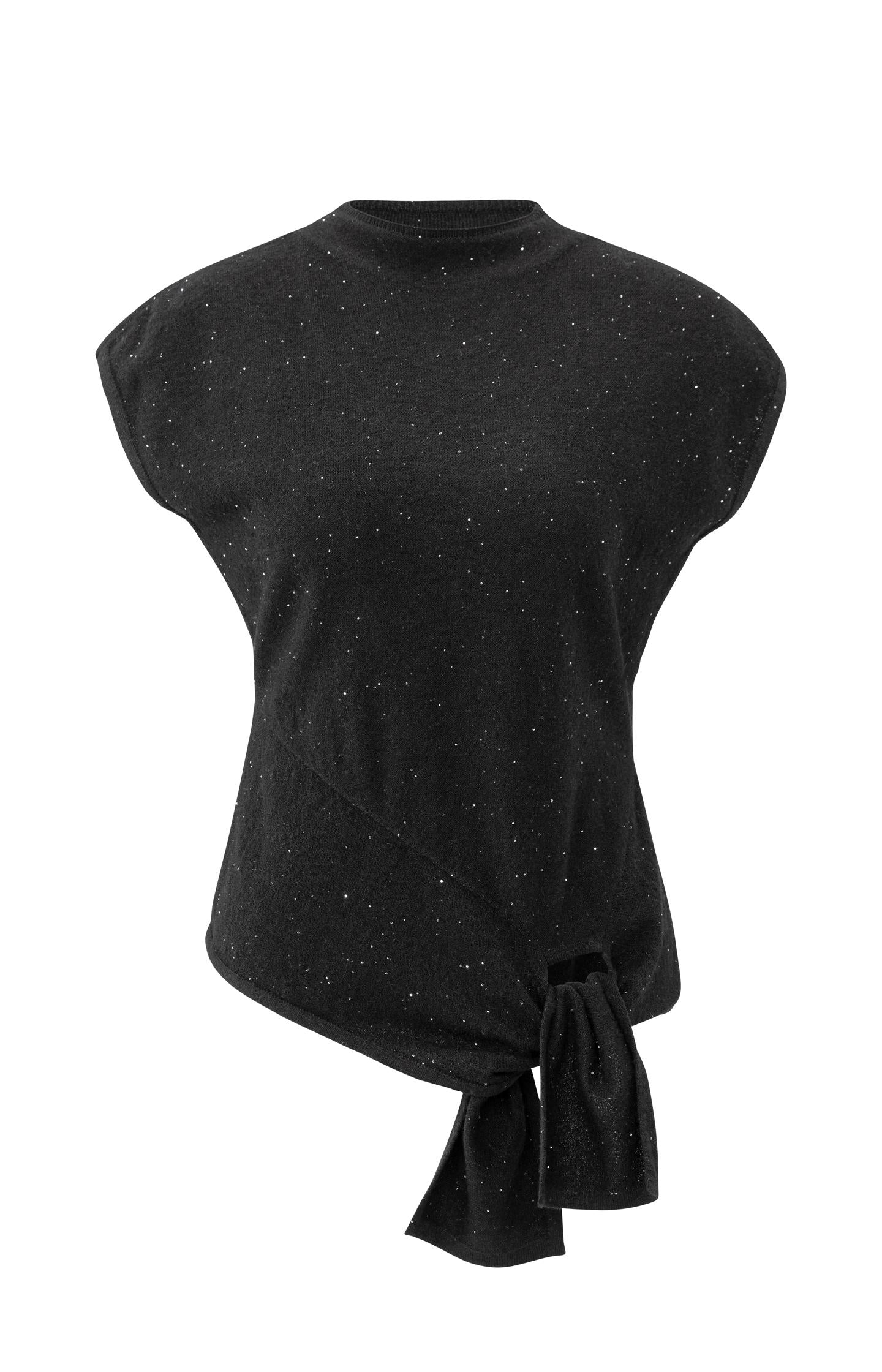 Sleeveless sweater with knot detail and subtle sequins - Type: product