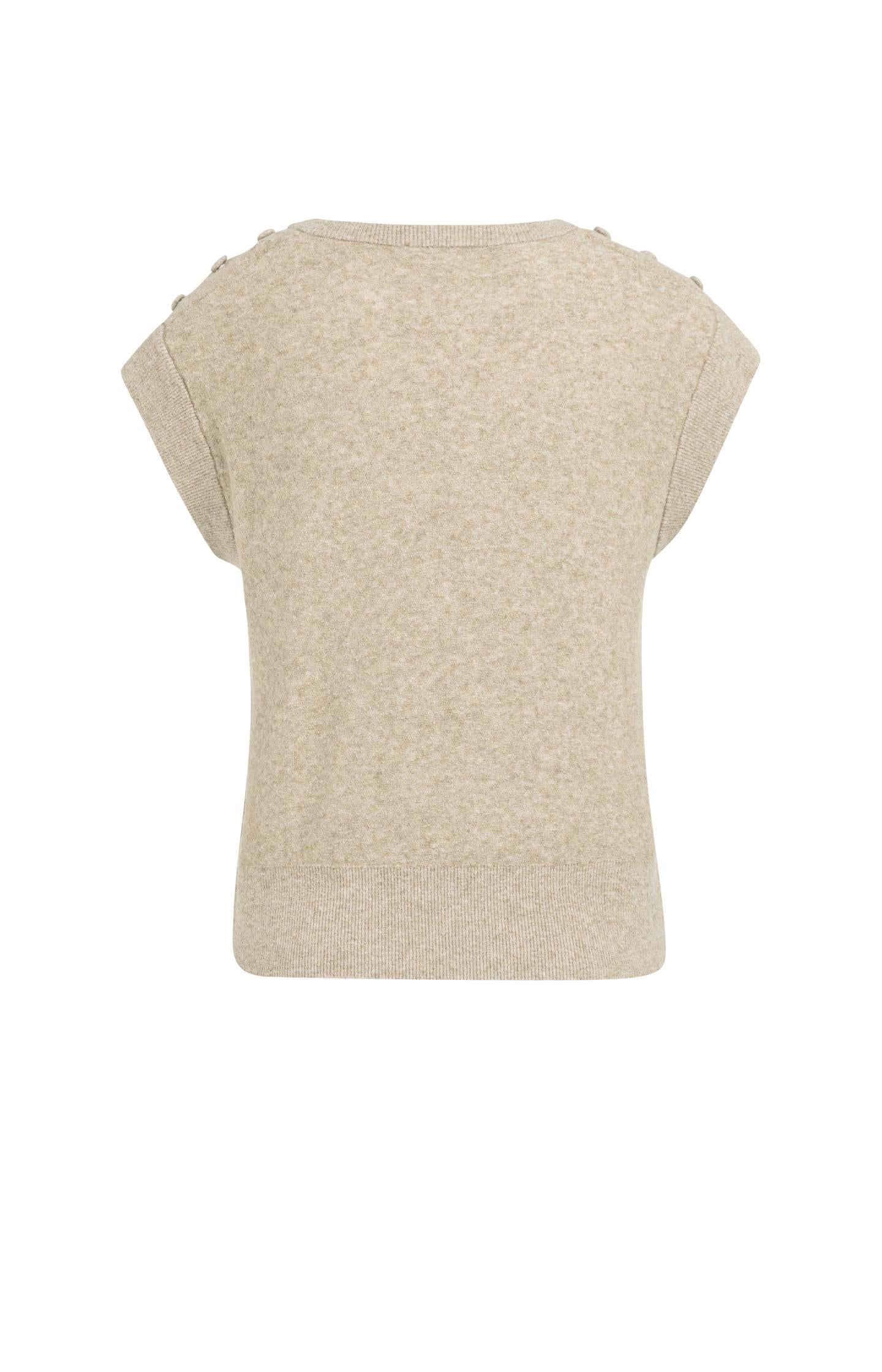 Ärmelloser Pullover mit Zierknöpfen an den Schultern