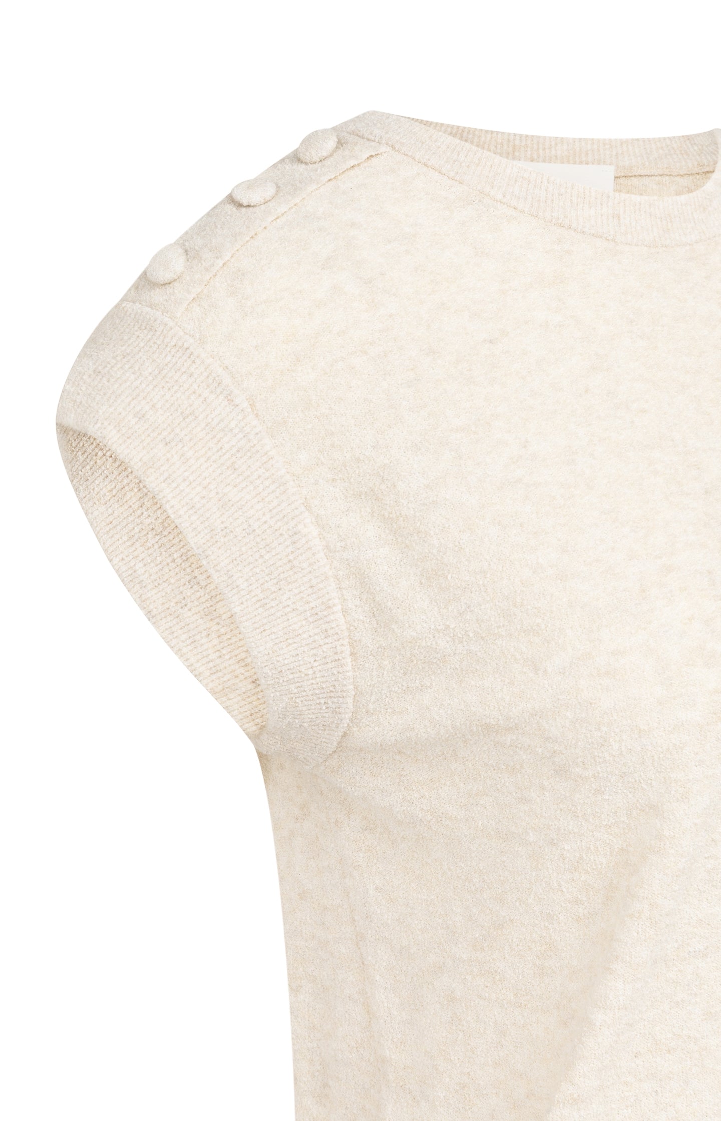 Sleeveless sweater with shoulder button details - Type: lookbook
