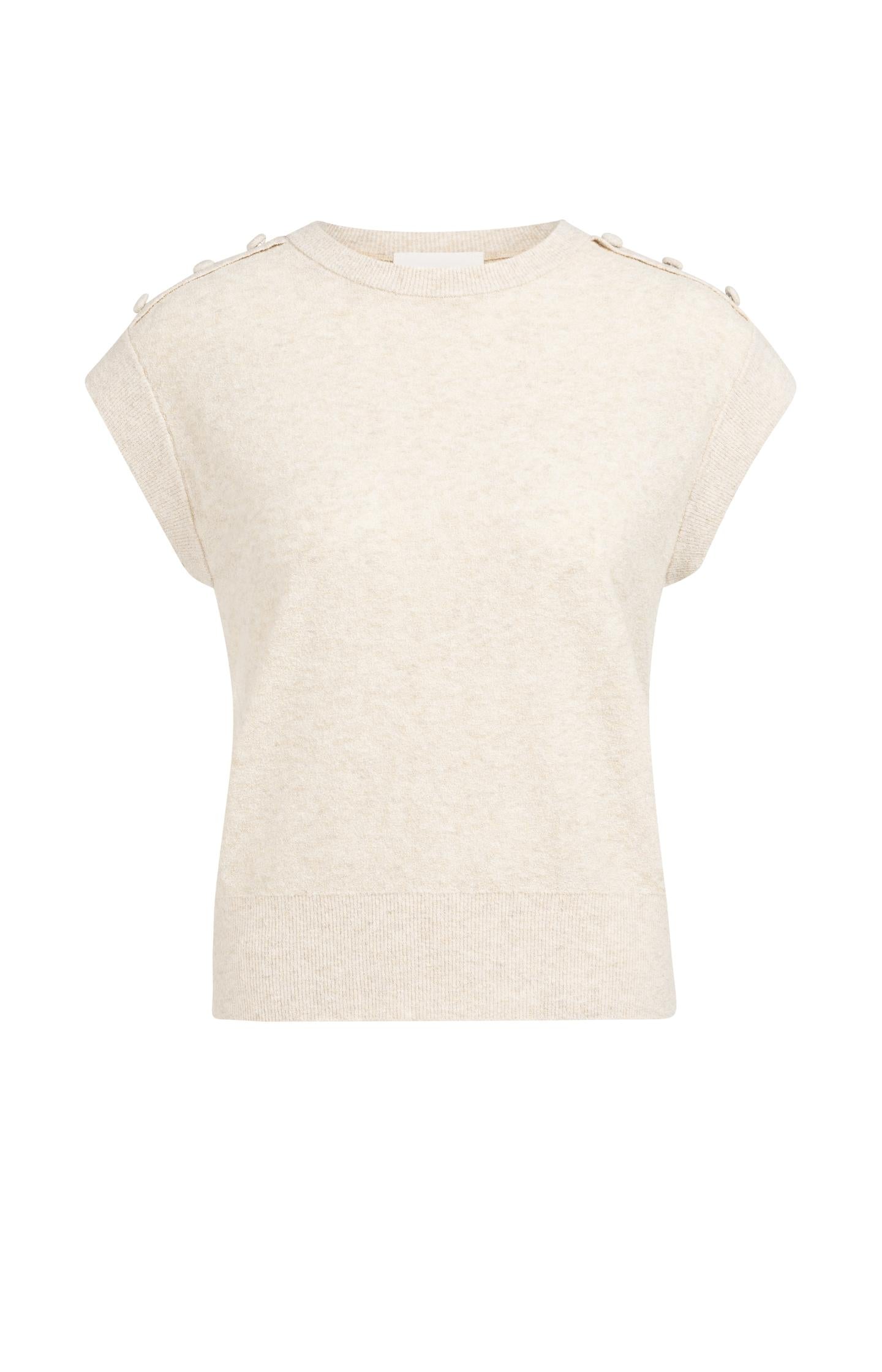 Sleeveless sweater with shoulder button details - Type: product