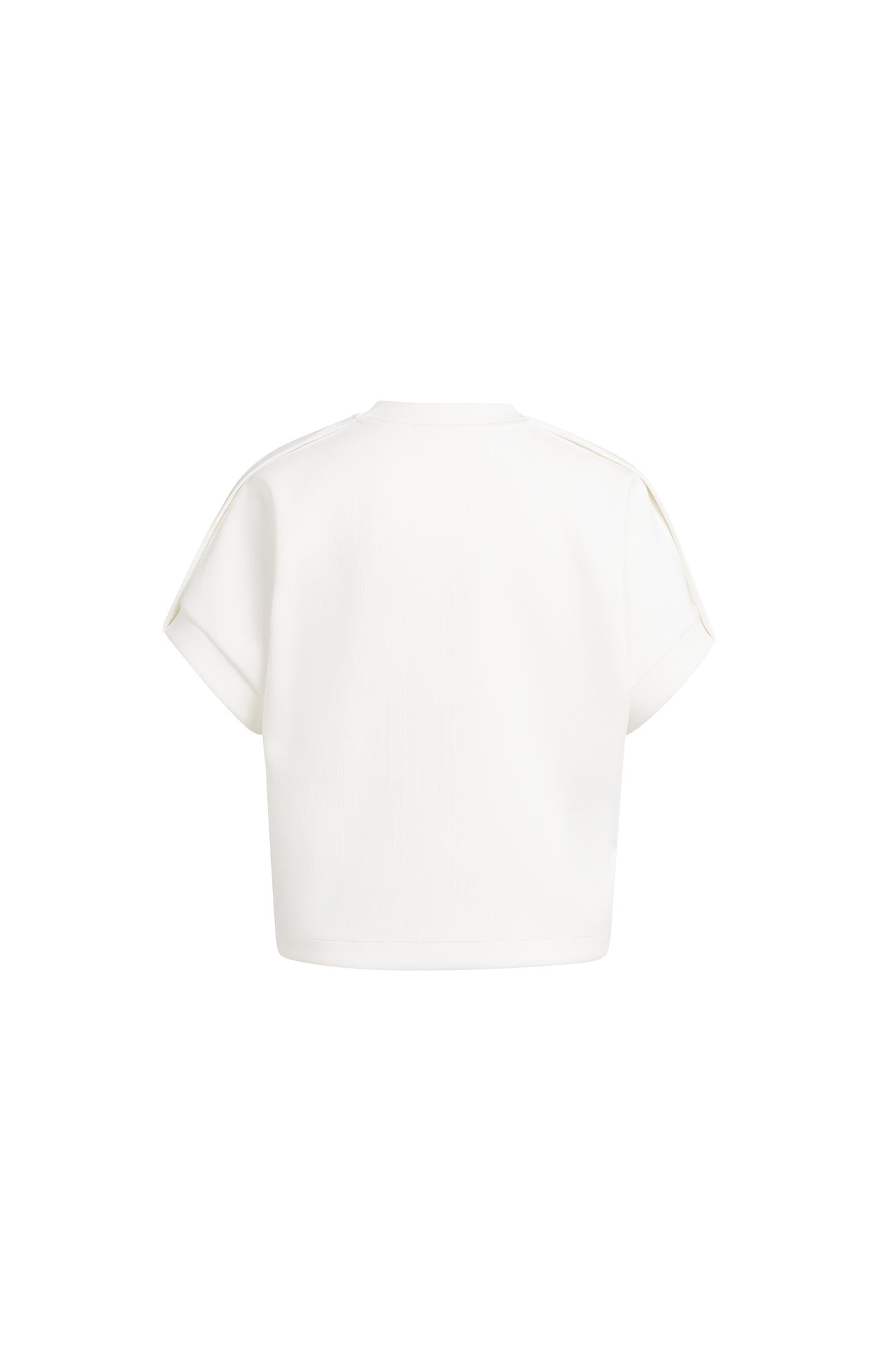 Sleeveless sweatshirt with pleated shoulder detail