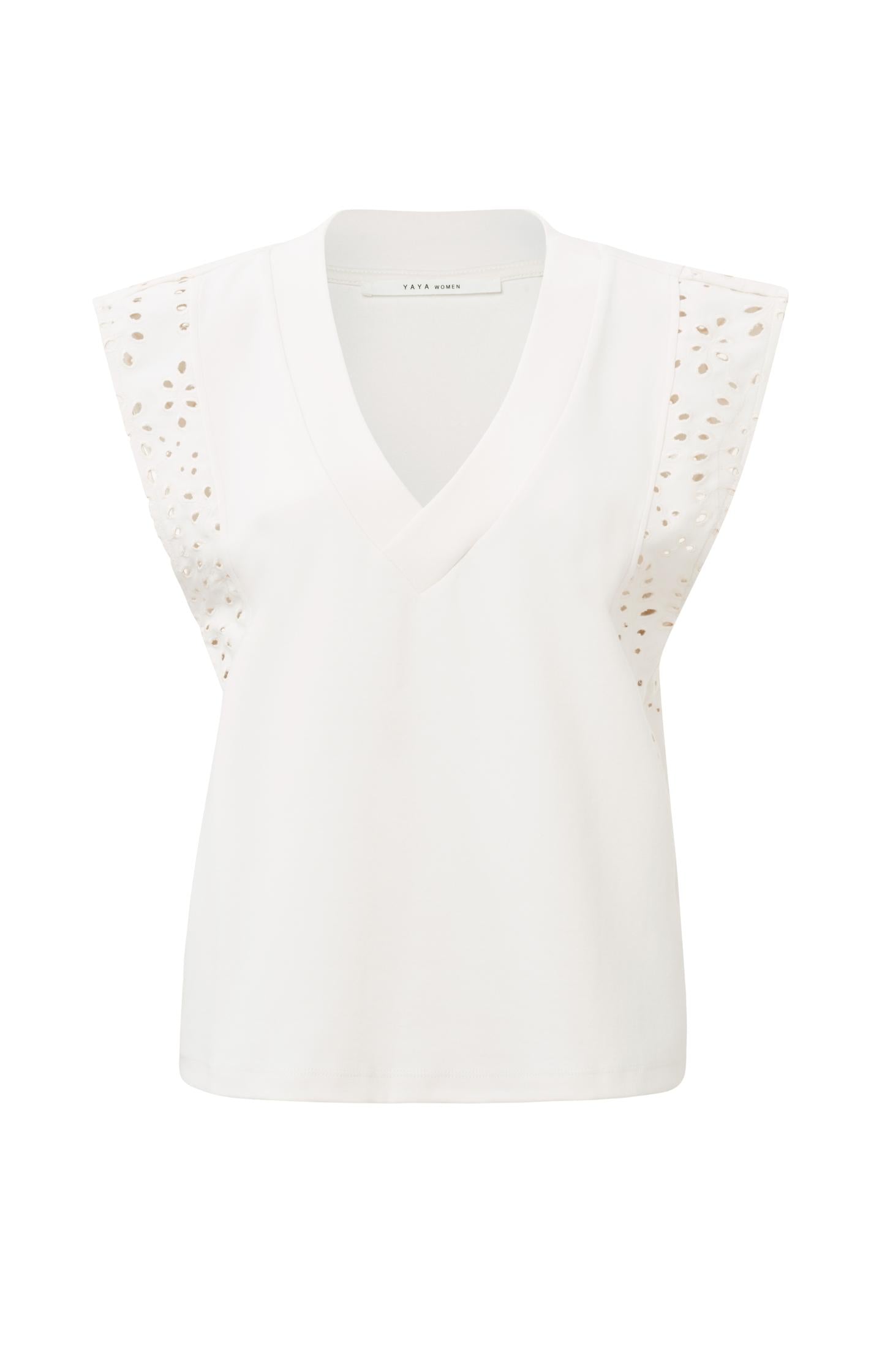 Sleeveless sweatshirt with V-neck and embroidered details - Type: product