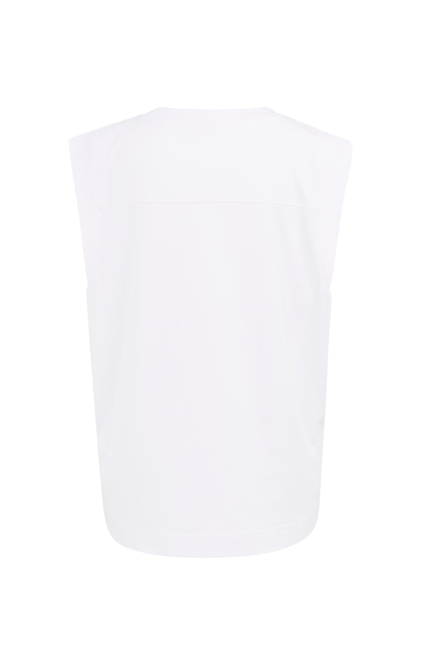 Sleeveless top with elastic hem