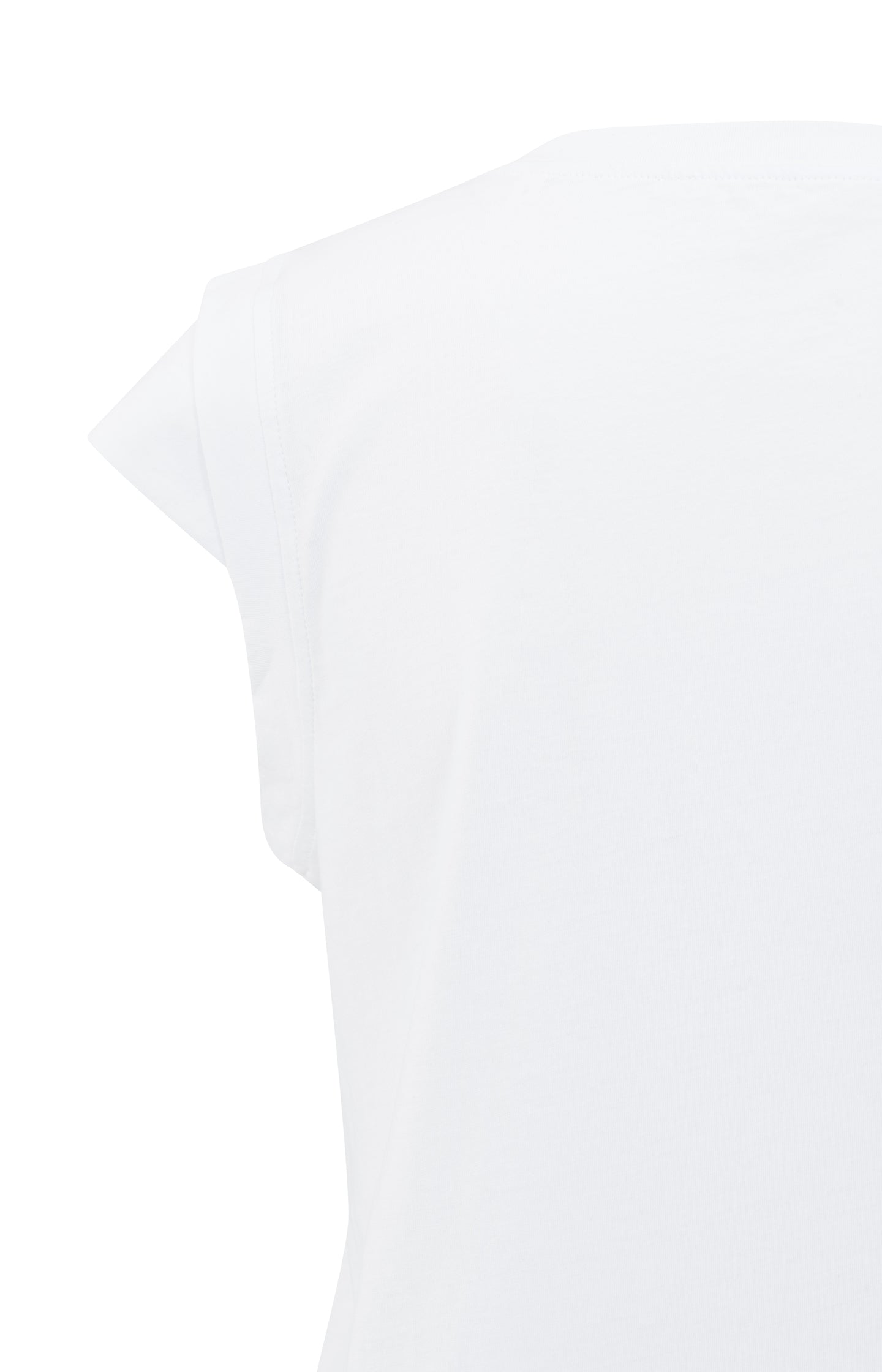 Sleeveless top with folded shoulder detail