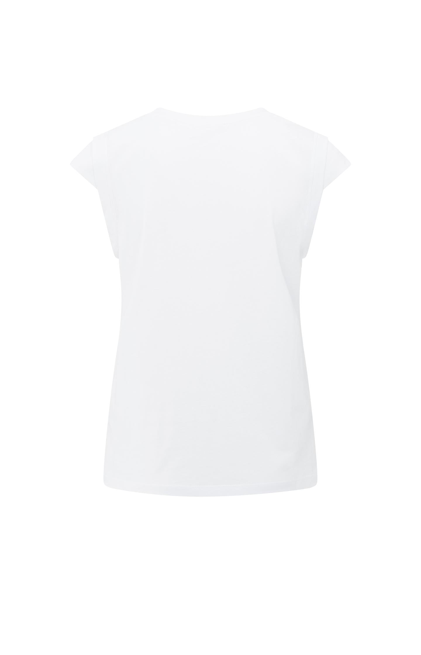 Sleeveless top with folded shoulder detail