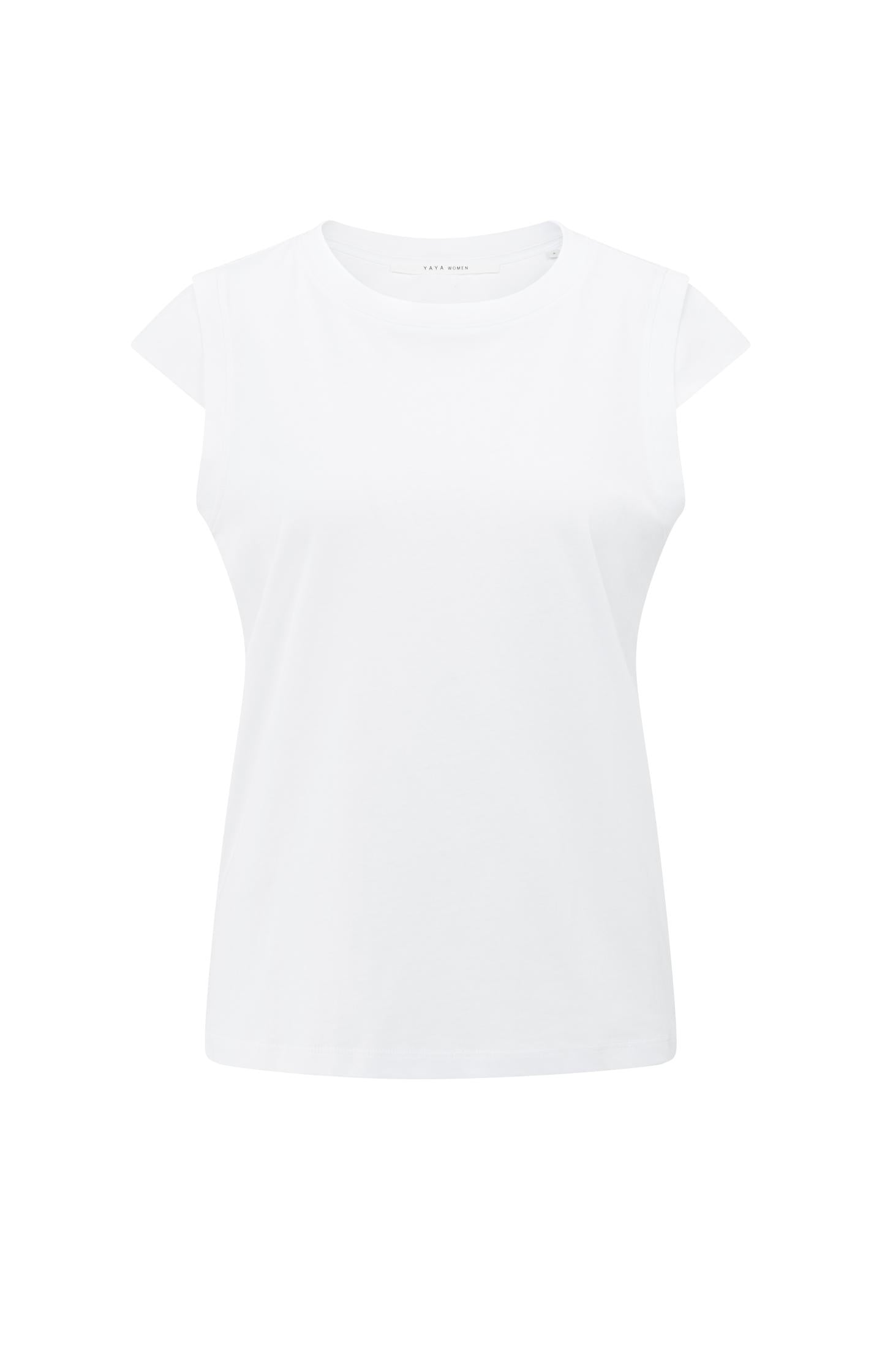 Sleeveless top with folded shoulder detail - Type: product