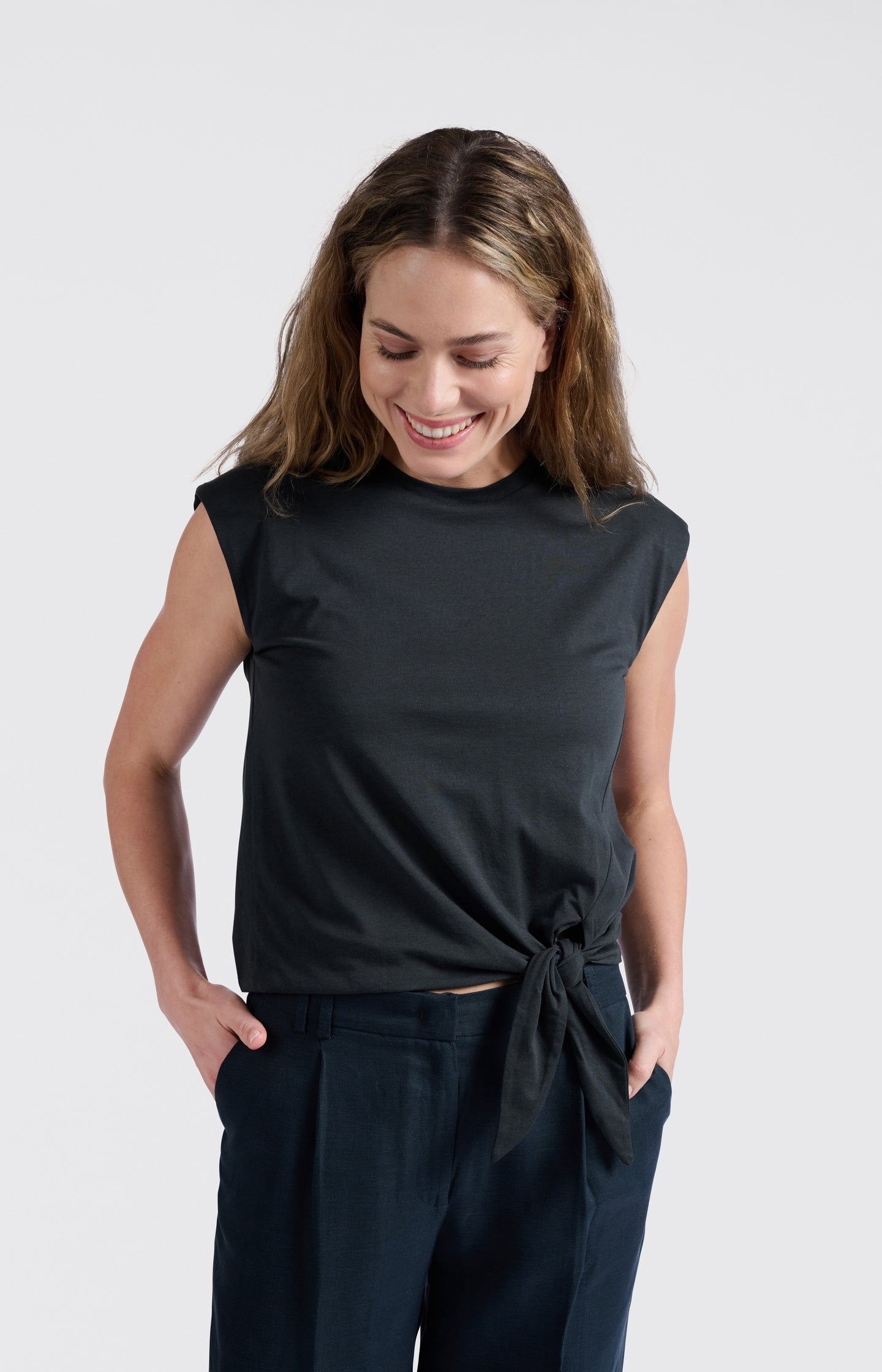 Sleeveless top with knot detail