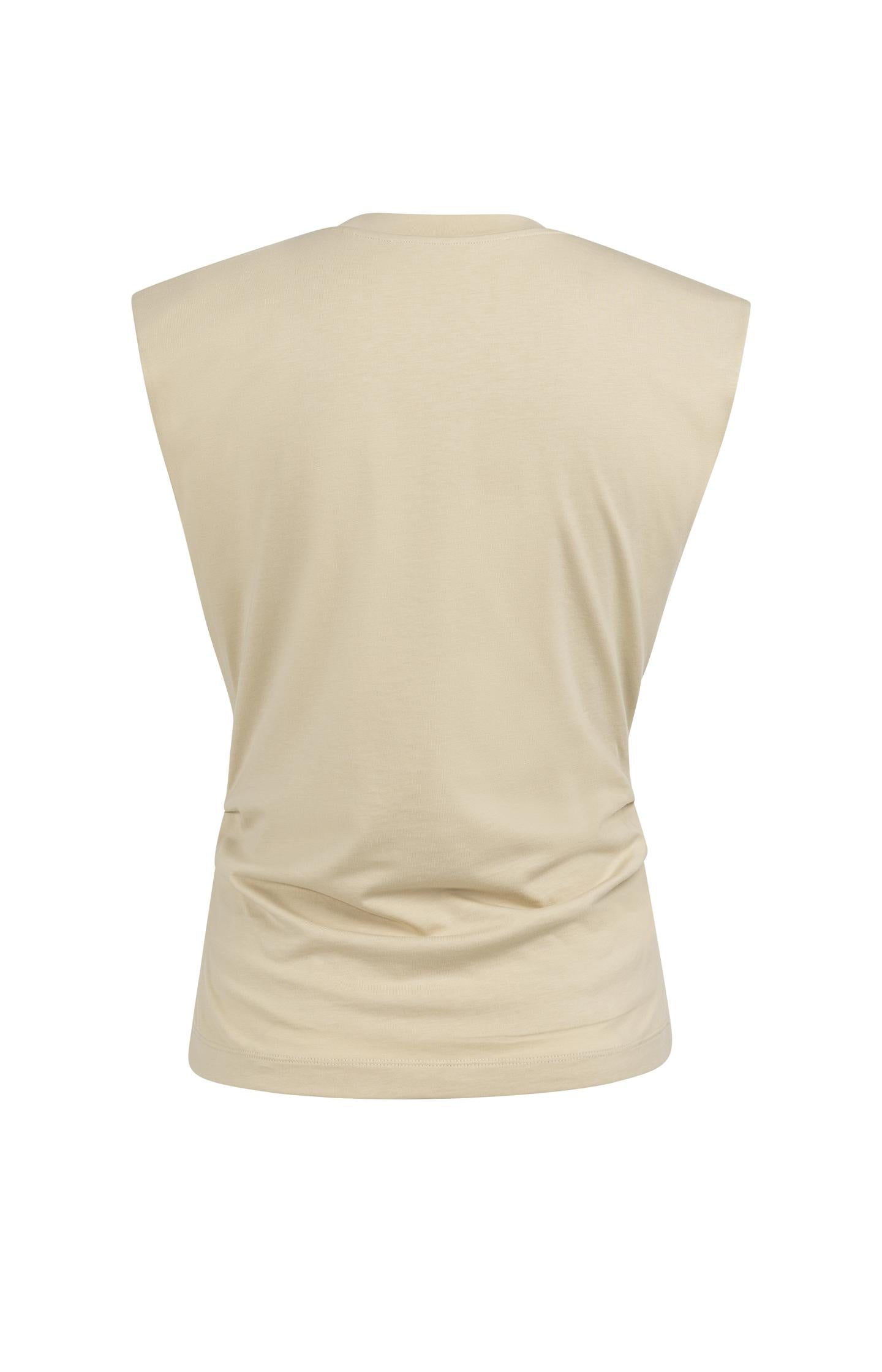 Sleeveless top with pleated sideseams - Type: lookbook