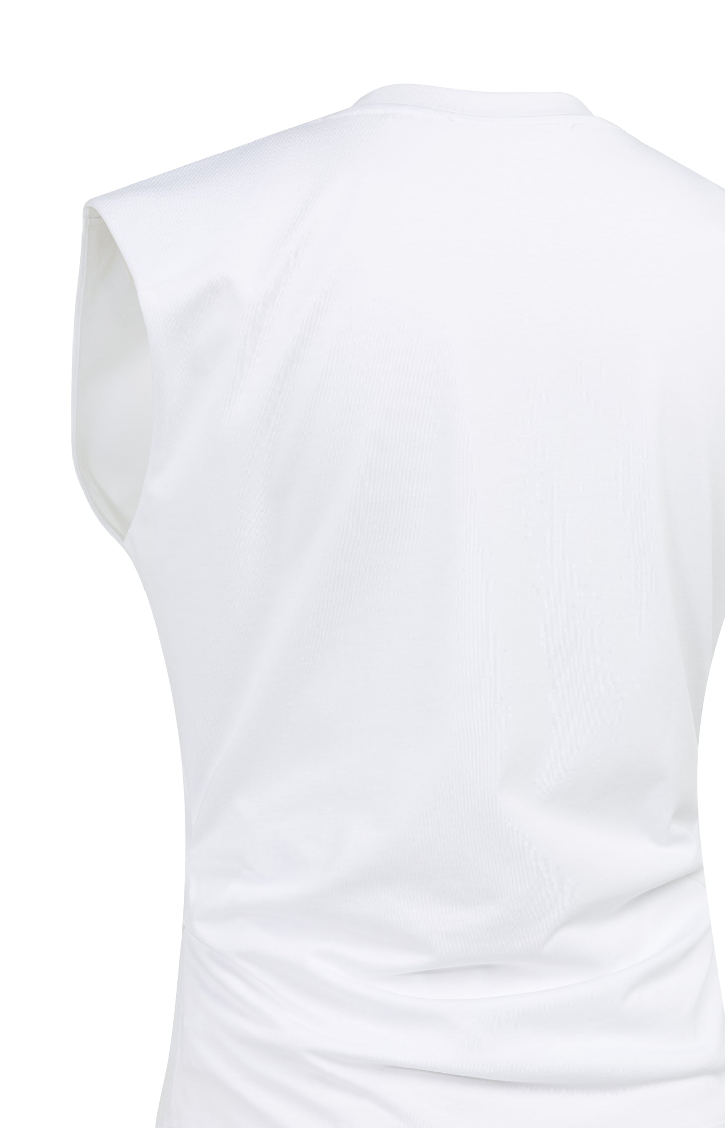 Sleeveless top with pleated sideseams