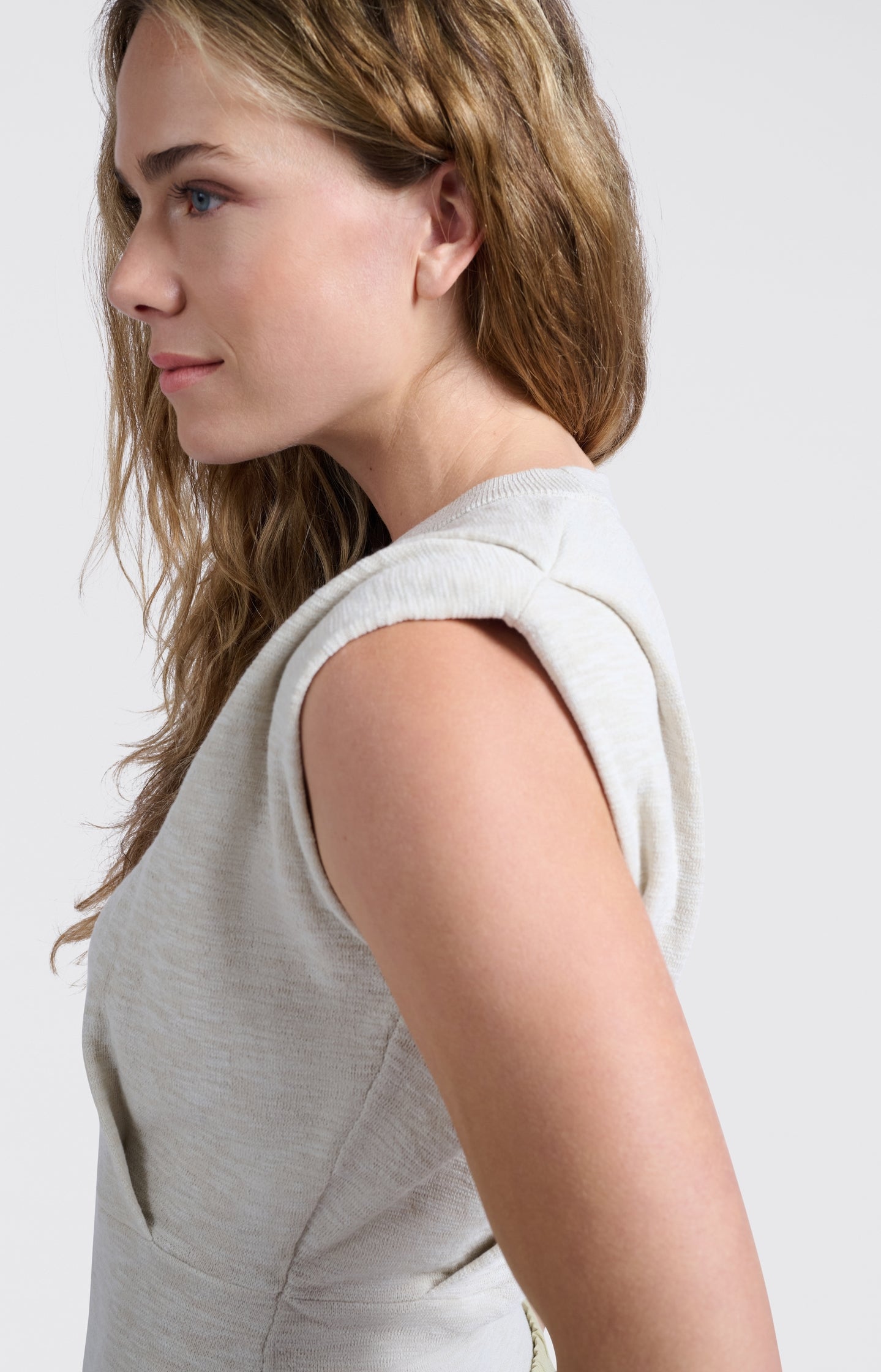 Sleeveless top with shoulder details
