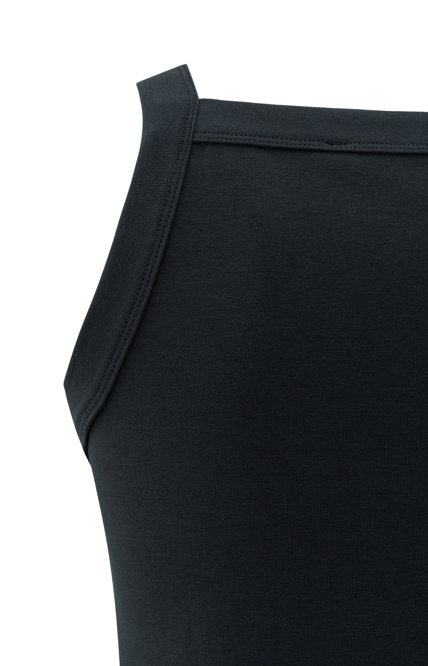 Sleeveless top with straight neckline and fitted fit