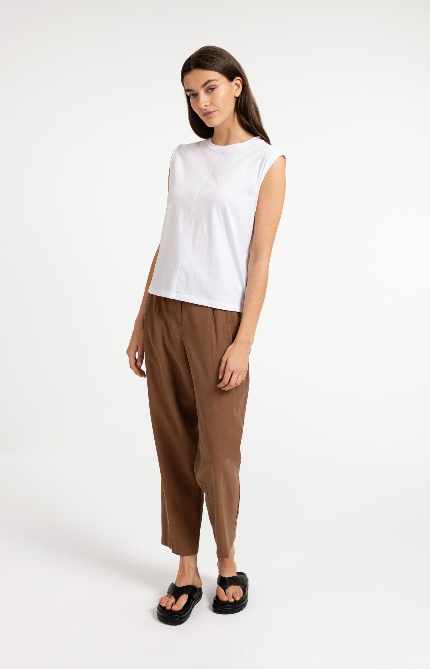 Sleeveless top with subtle sleeve details