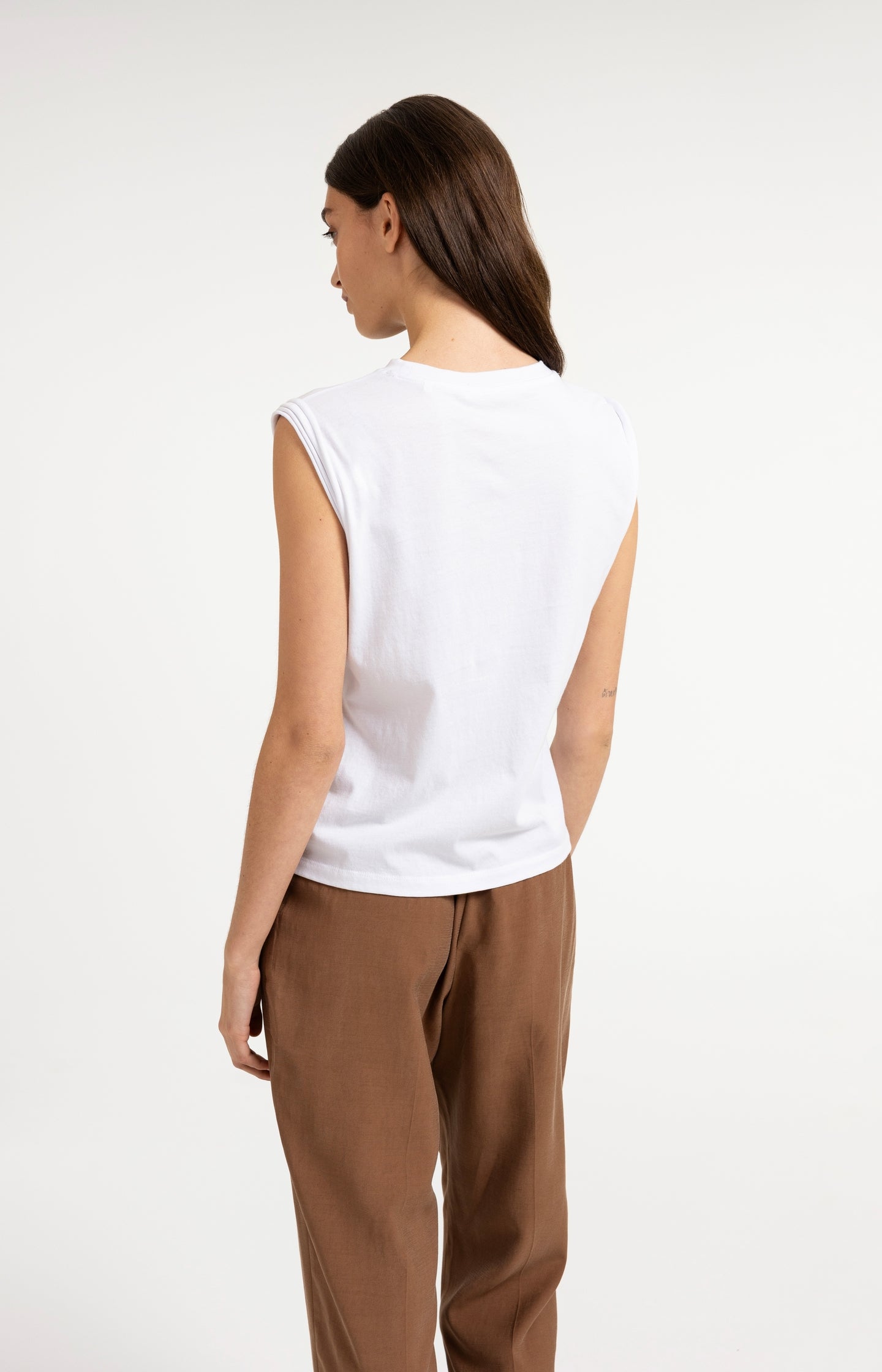 Sleeveless top with subtle sleeve details