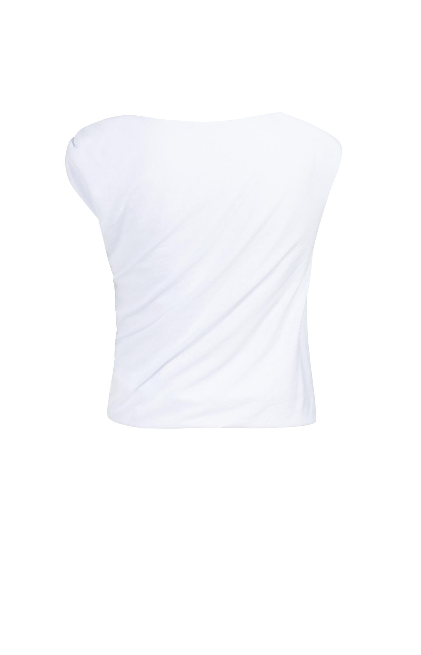 Sleeveless top with twisted shoulder detail