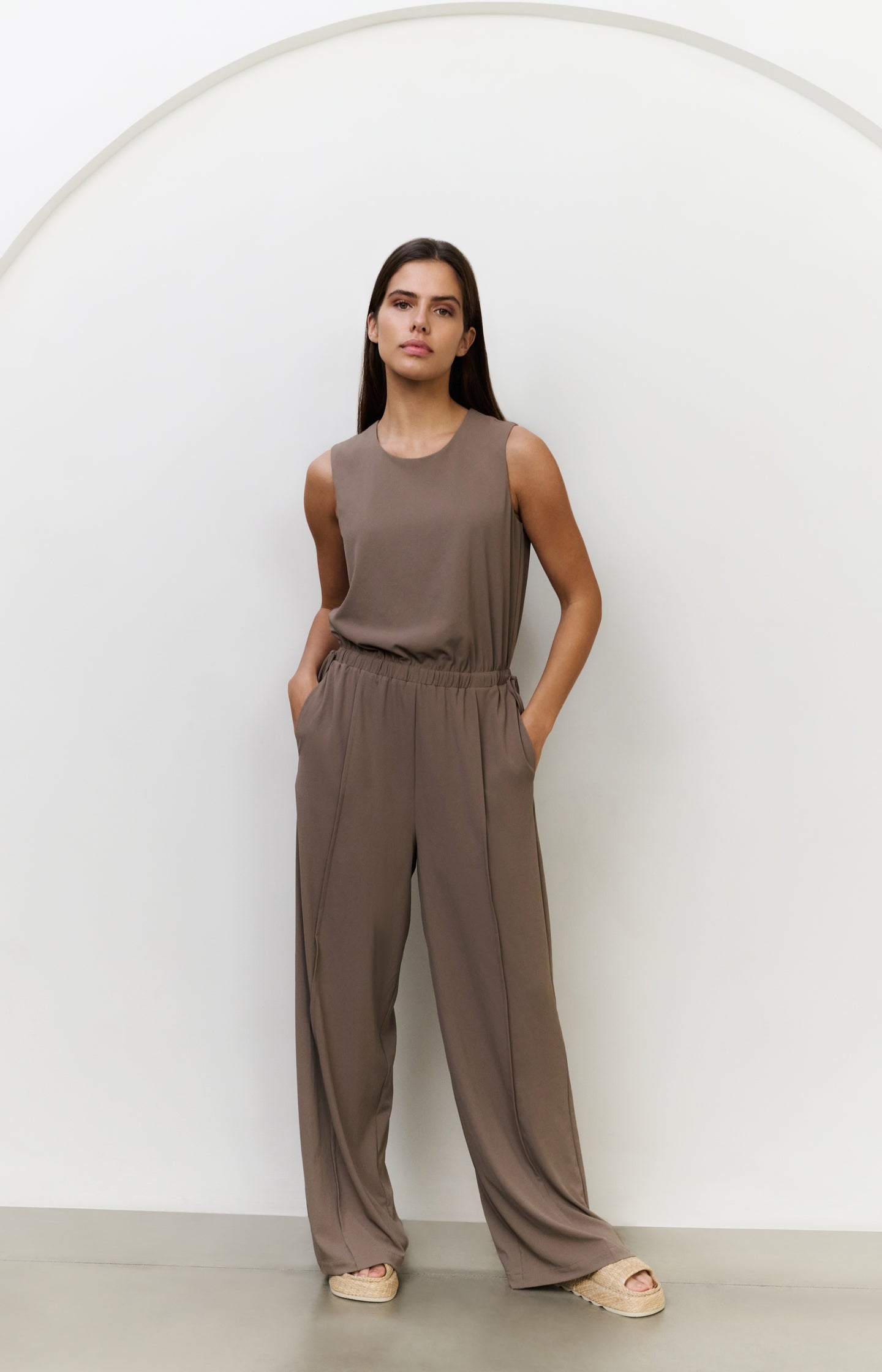 Sleeveless woven jumpsuit with cord detail - Type: lookbook